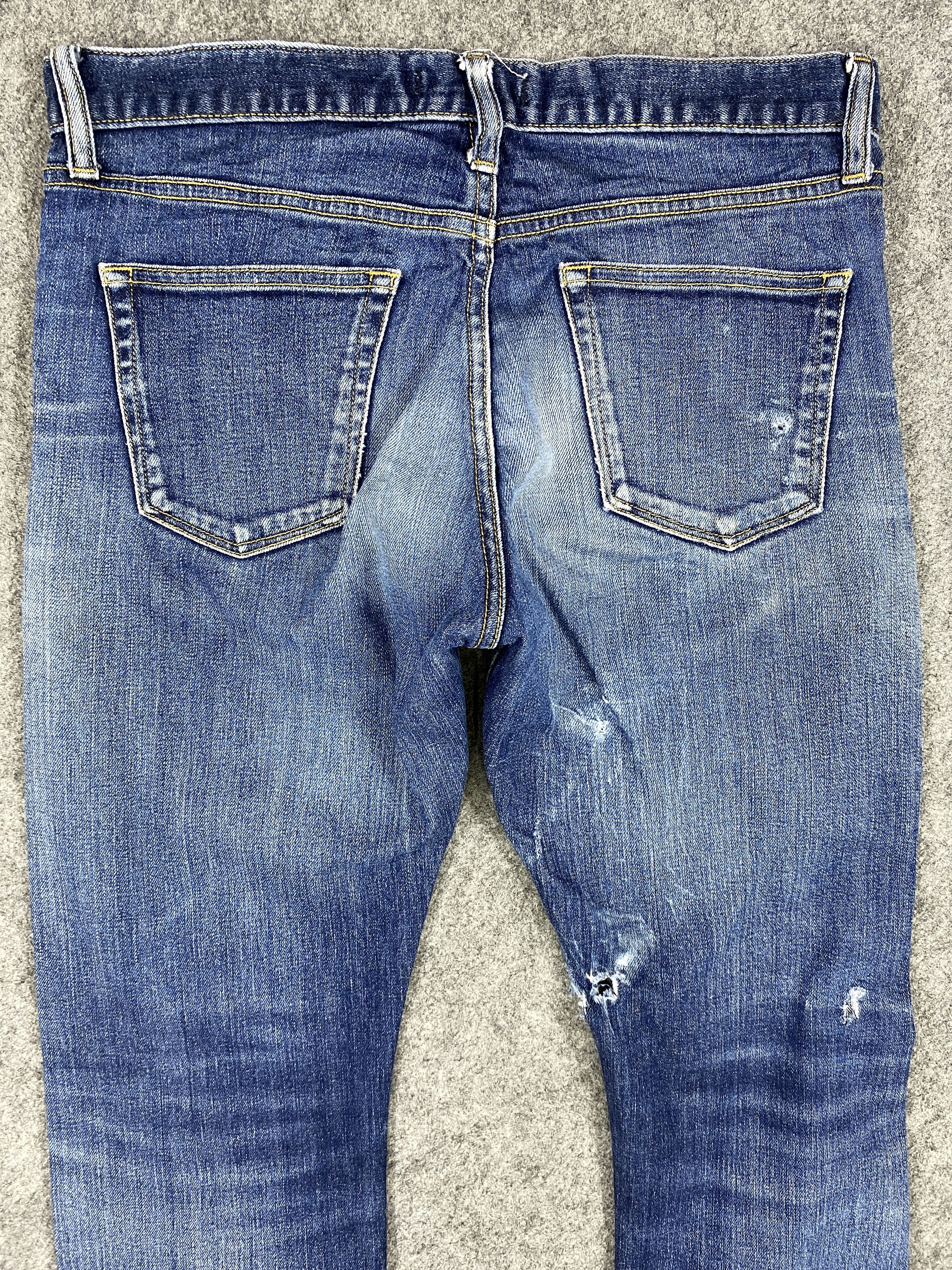 Japanese Brand Redline Distressed Blue Vintage Uniqlo 31x27 Denim -JN1331 Size US 31 - 4 Thumbnail