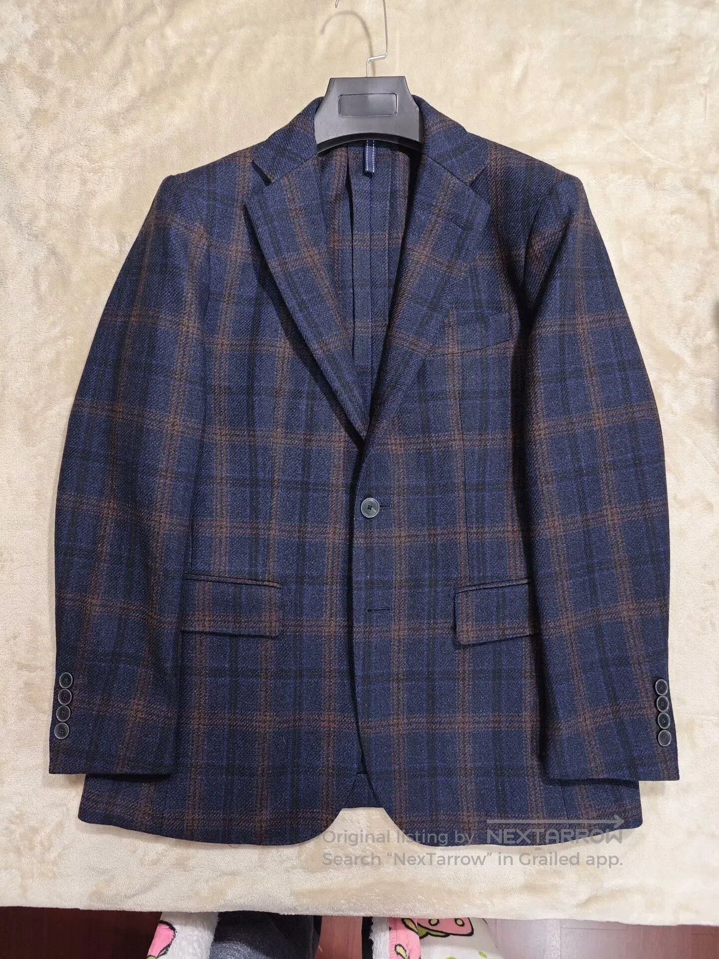Japanese Brand Italian Wool Casual Blazer with Check Pattern. Size US S / EU 44-46 / 1 - 5 Thumbnail
