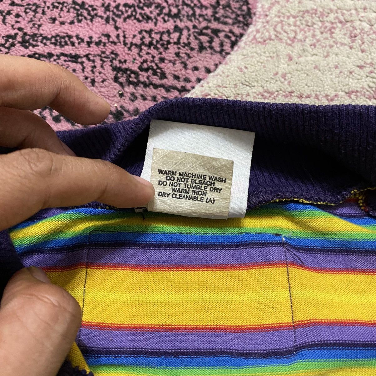Cross Colours Vintage Cross Colours Stripe Half Zipper Tshirt Size US L / EU 52-54 / 3 - 6 Thumbnail