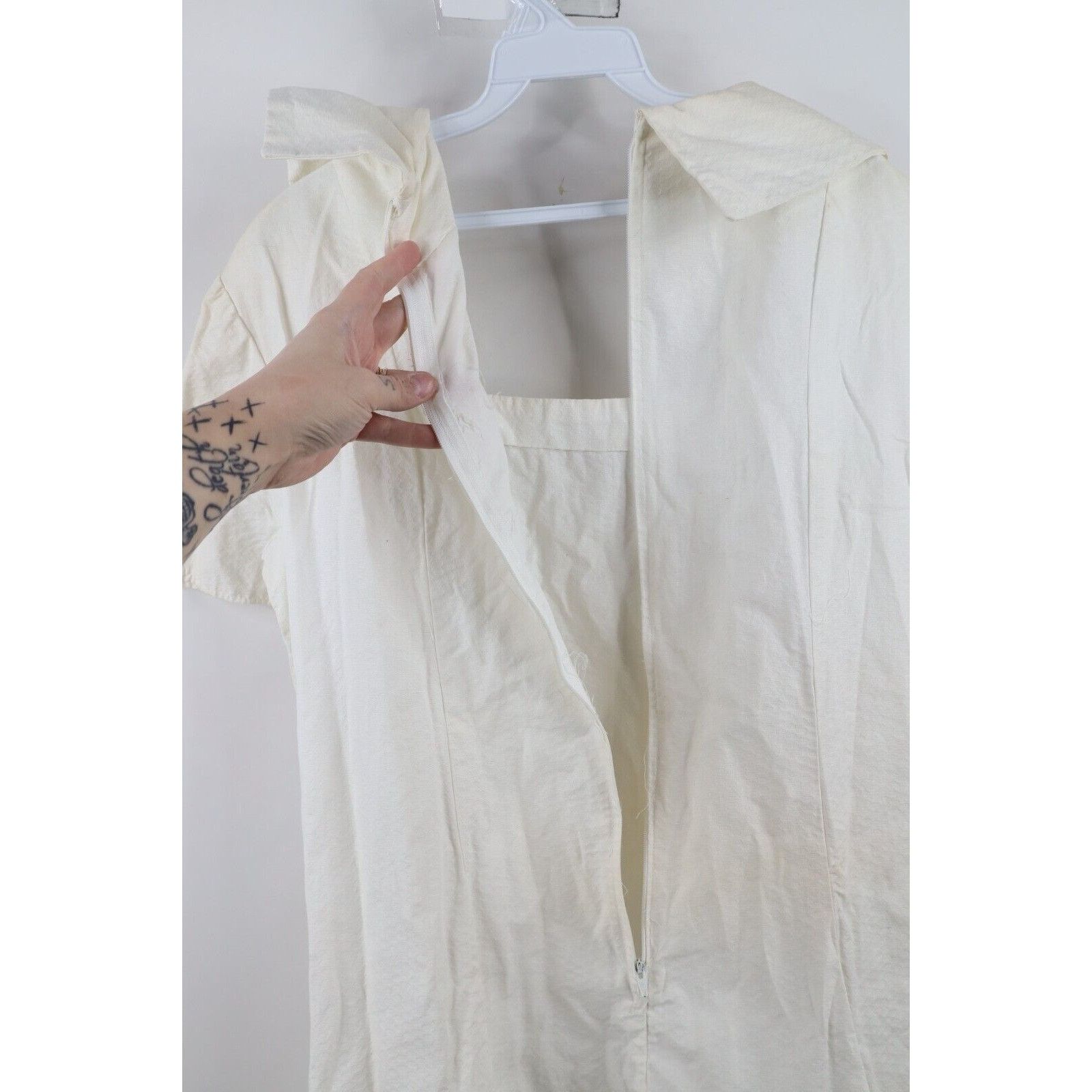 Vintage Vintage 60s 70s Rockabilly Distressed Pique Cotton Dress Size L / US 10 / IT 46 - 10 Thumbnail
