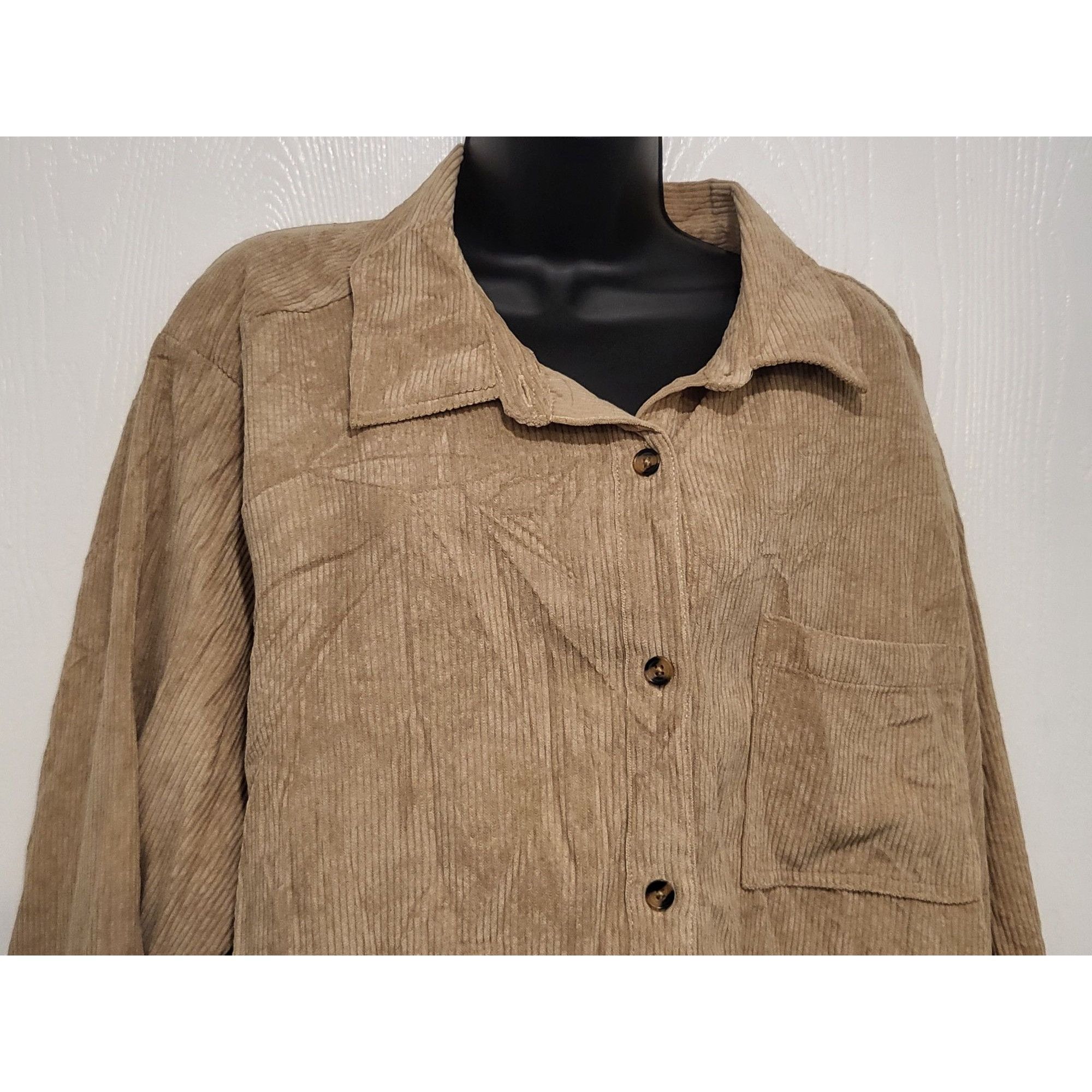 Other Woman Within Corduroy Button Down Shirt Women Sz 2X 26-28 Br Size XXL / US 16-18 / IT 52-54 - 2 Thumbnail