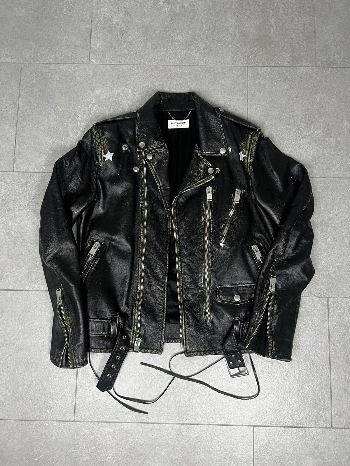 Saint Laurent Paris Saint Laurent Leather Stars Jacket Size US S / EU 44-46 / 1 - 3 Thumbnail