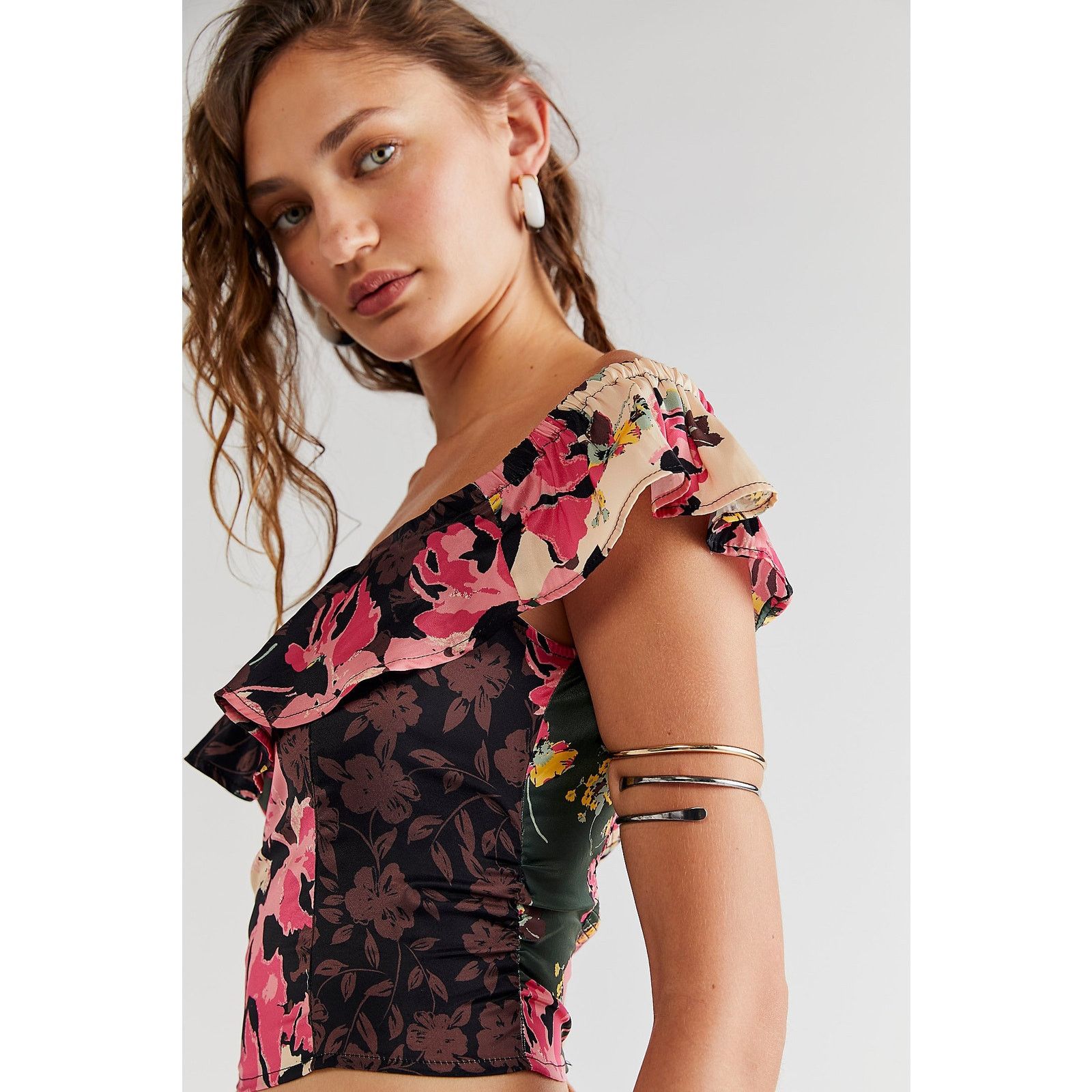 Free People Free People Mimi Off The Shoulder Ruffled Top $118 Floral Size S / US 4 / IT 40 - 3 Thumbnail