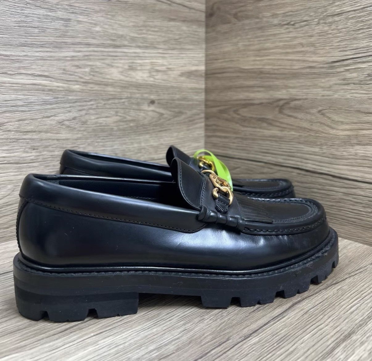 Celine Celine Black & Gold Triomphe Loafers J41 Size US 7 / IT 37 - 3 Thumbnail
