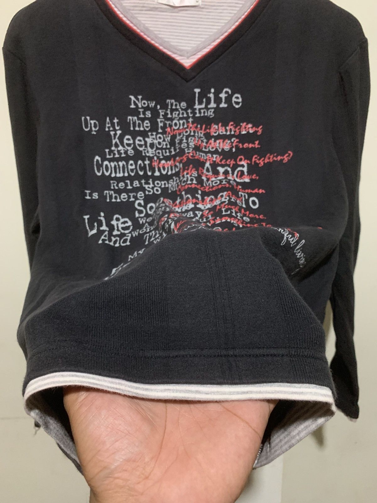 If Six Was Nine Japanese Excuse Poem DoubleLayer LongSleeve Rock Punk Style Size US M / EU 48-50 / 2 - 4 Thumbnail