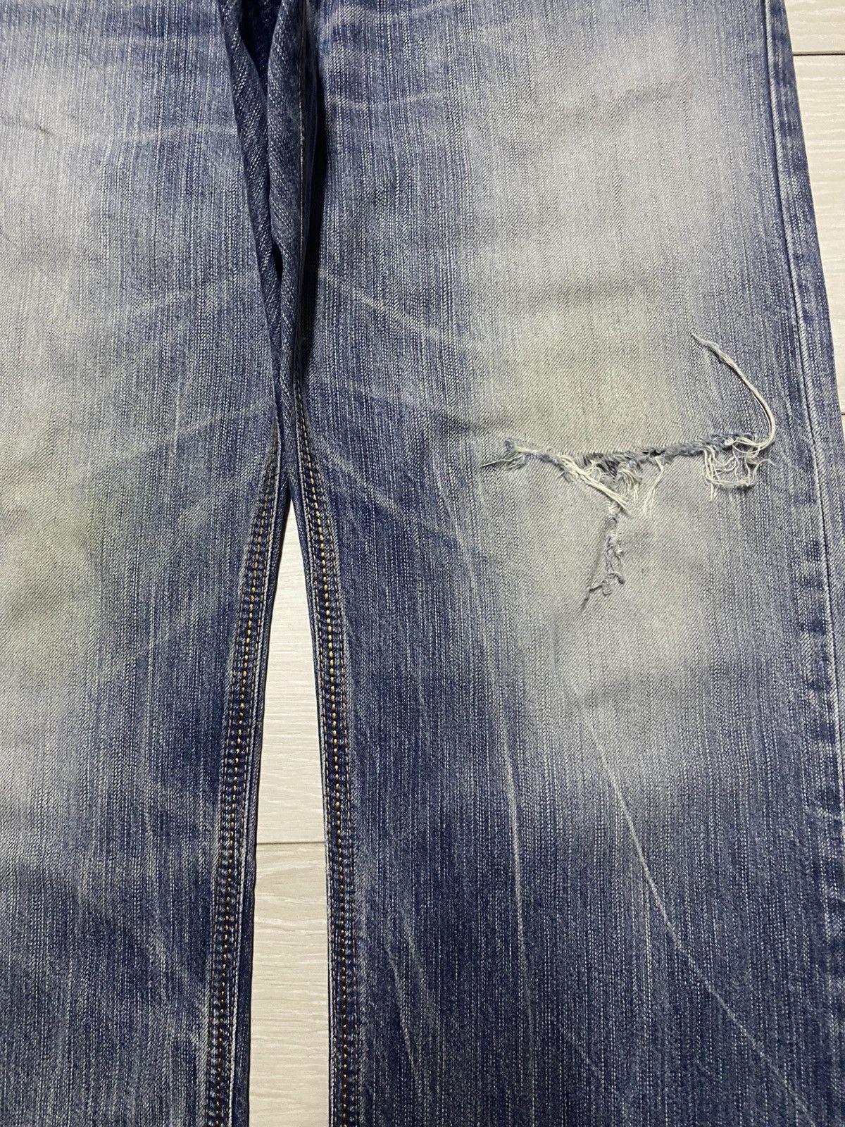 Junya Watanabe Vintage Edwin XVS Faded Wash Thunder Buckle Back Distressed Size US 37 - 8 Thumbnail