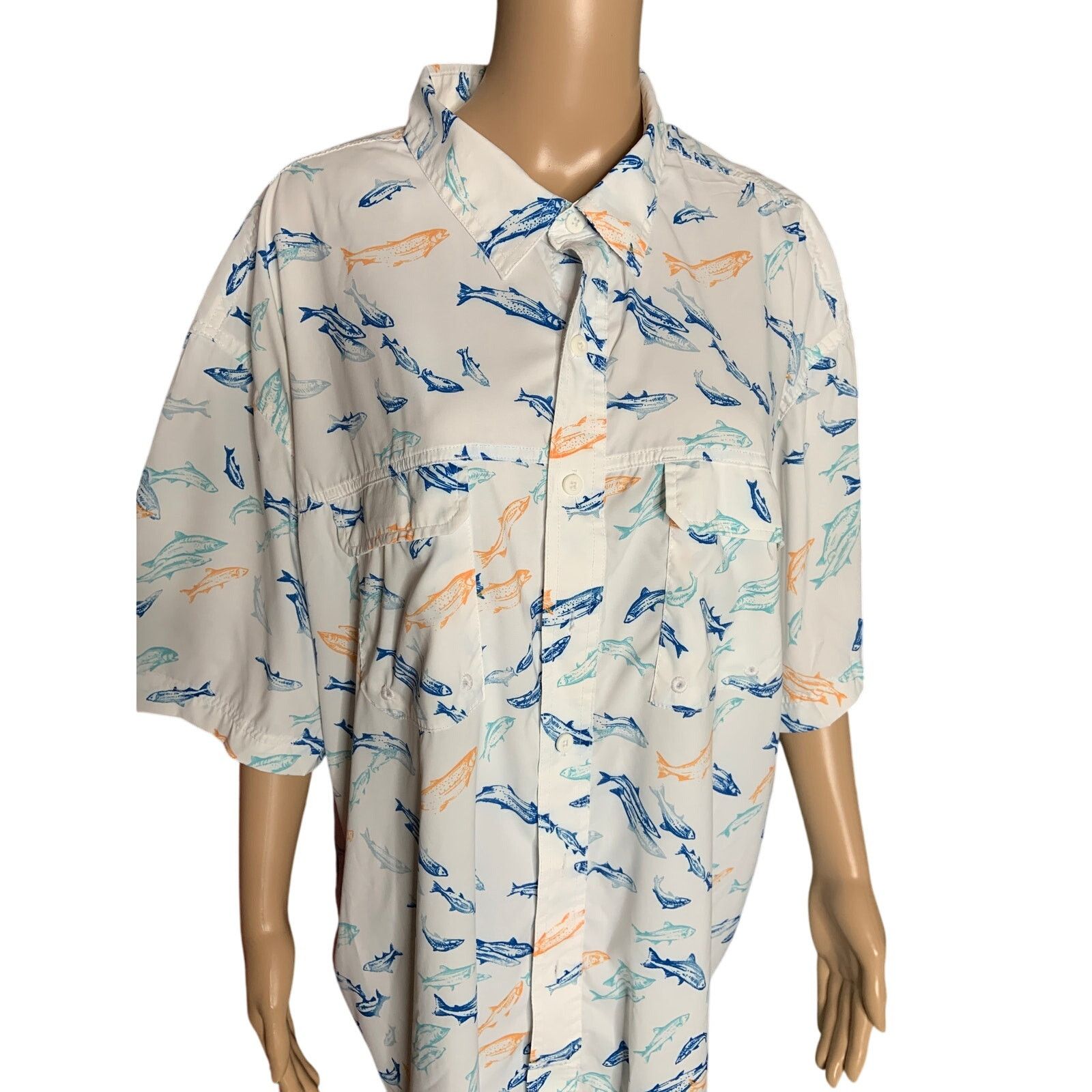 Izod IZOD Saltwater Performance Men's 2XL Fishing Shirt Vented Size US XXL / EU 58 / 5 - 7 Thumbnail