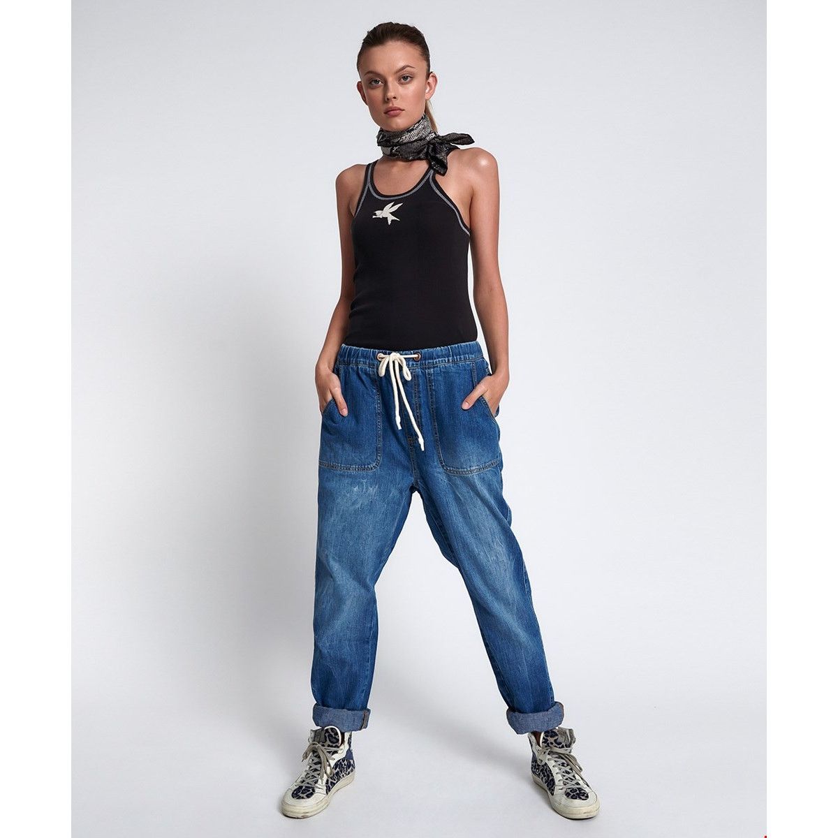 One Teaspoon New One Teaspoon HIGH WAIST SHABBIES DRAWSTRING JEANS $180 Size 26" / US 2 / IT 38 - 3 Thumbnail
