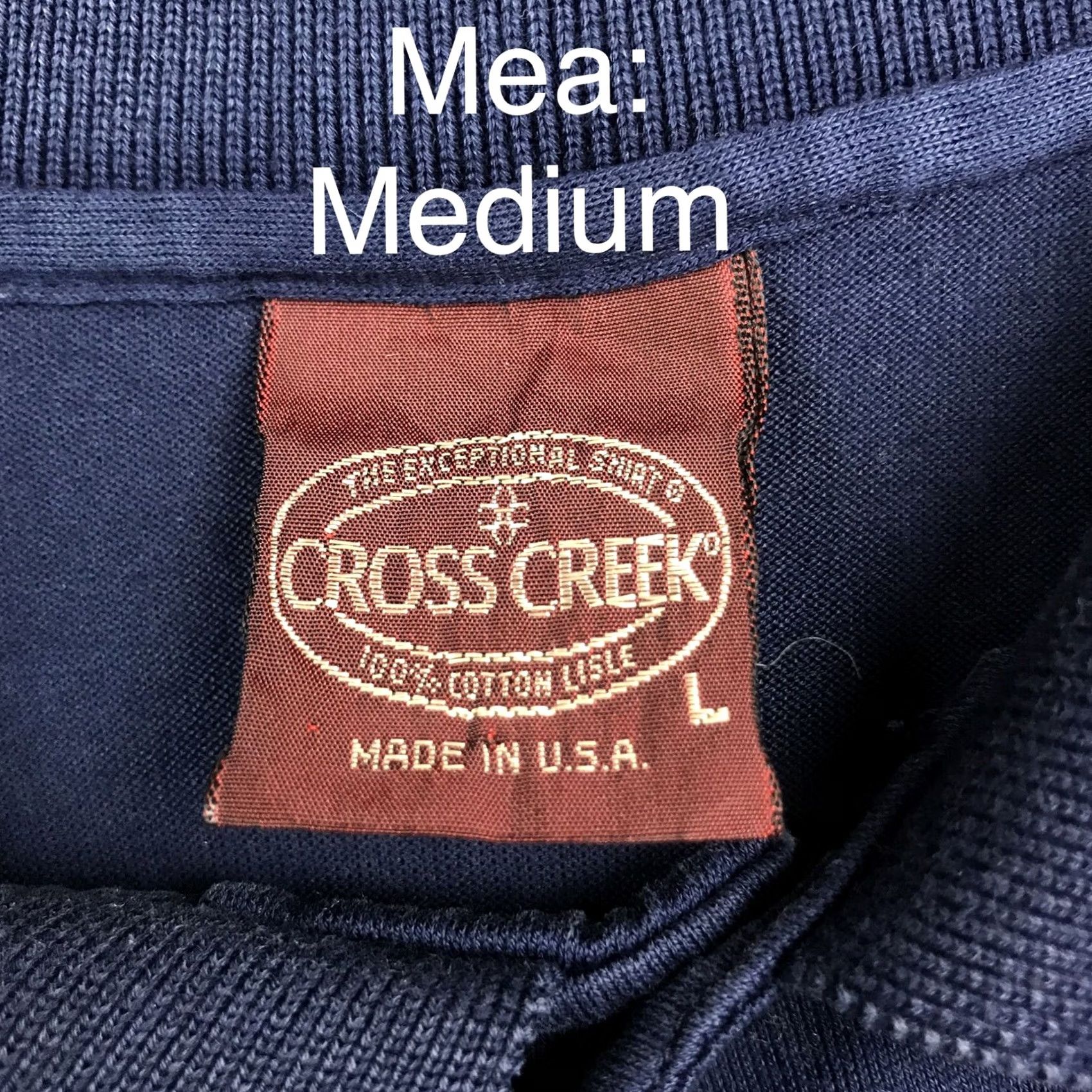 Vintage VINTAGE Cross Creek Polo Shirt Mens Medium Navy Blue 100% Cotton Made In USA CrosS Creek Polo Shirt Size US M / EU 48-50 / 2 - 2 Thumbnail