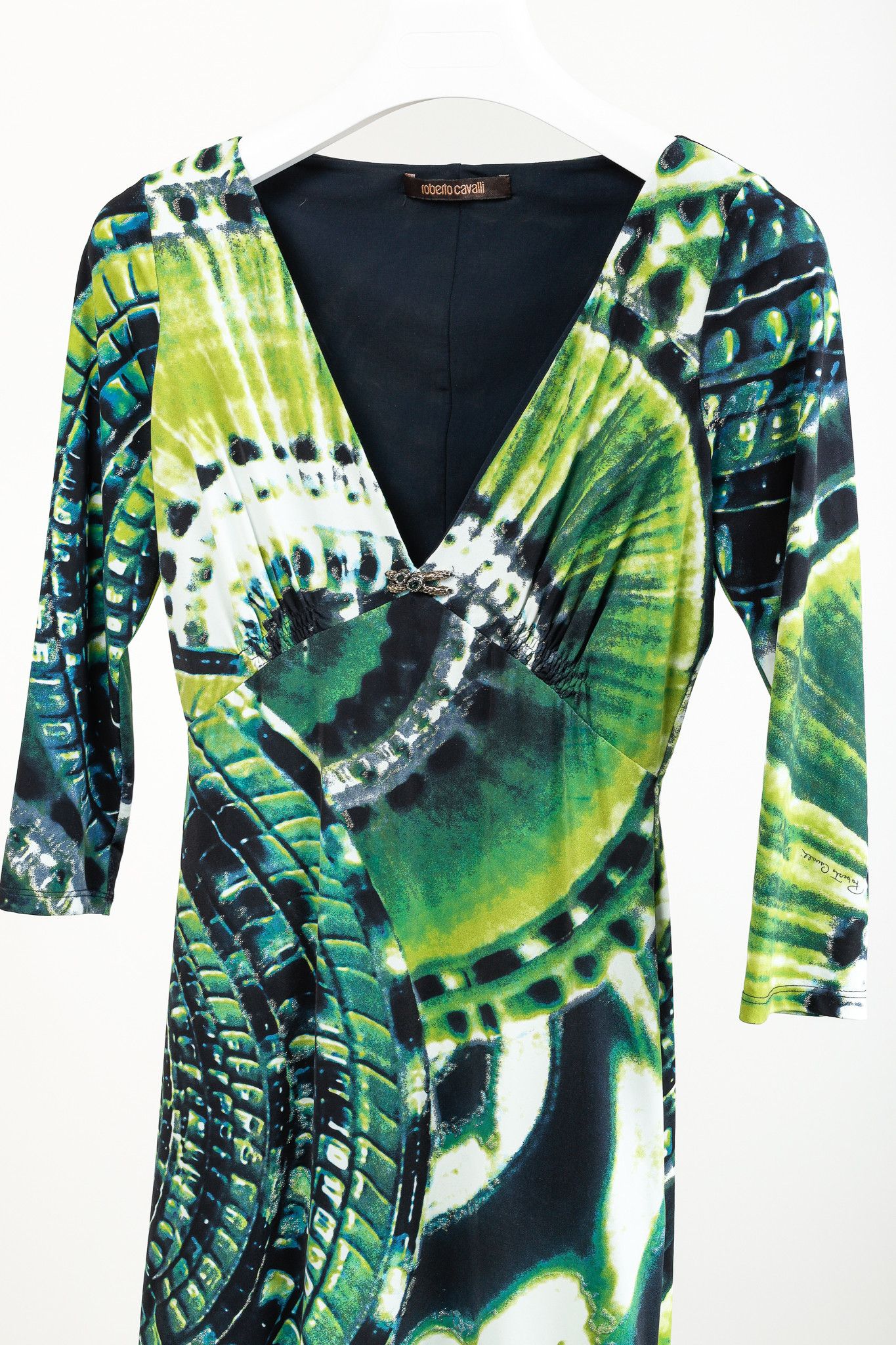 Roberto Cavalli Roberto Cavalli Printed Jersey 3/4-Sleeve Bodycon Dress Size S / US 4 / IT 40 - 3 Thumbnail