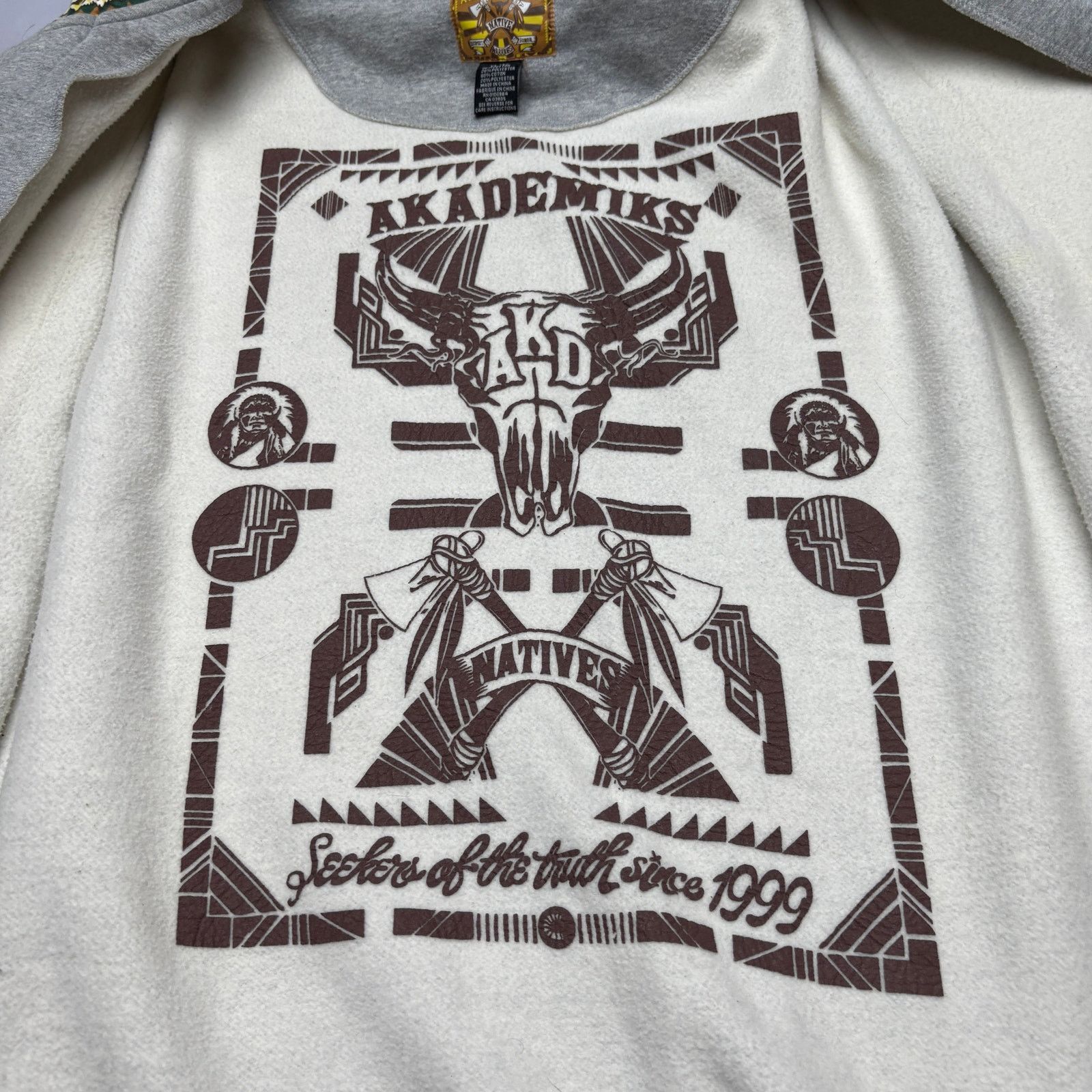 Akademiks × Vintage VTG Y2K Akademiks Native Warriors Tribal Full Zip Hoodie XL Size US XL / EU 56 / 4 - 7 Thumbnail