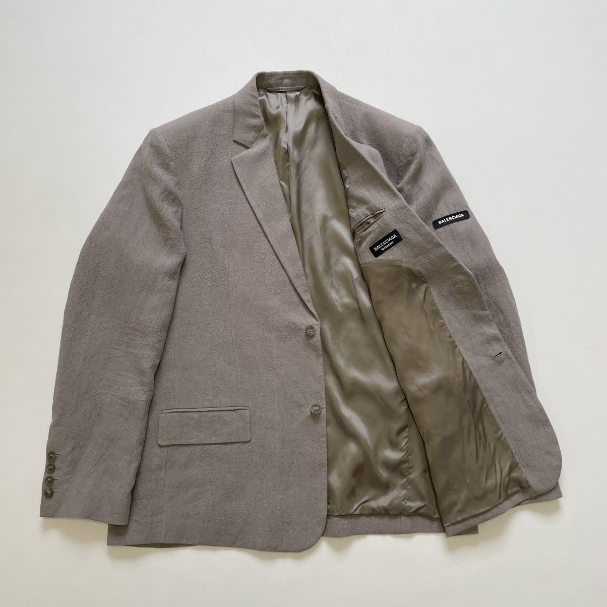Balenciaga Light Grey Linen Oversized Blazer Size 38R - 8 Thumbnail