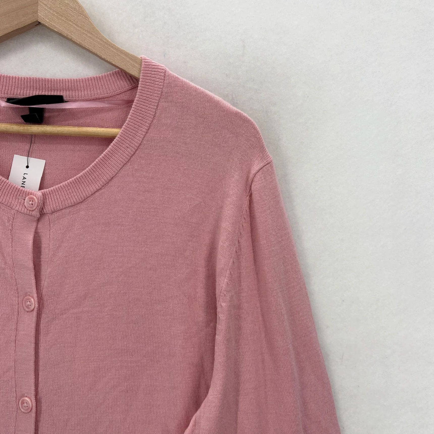 Vintage Lane Bryant Cardigan Womens 18/20 Pink Crew Neck Button Front Preppy NWT Sweater Size XXL / US 16-18 / IT 52-54 - 2 Thumbnail