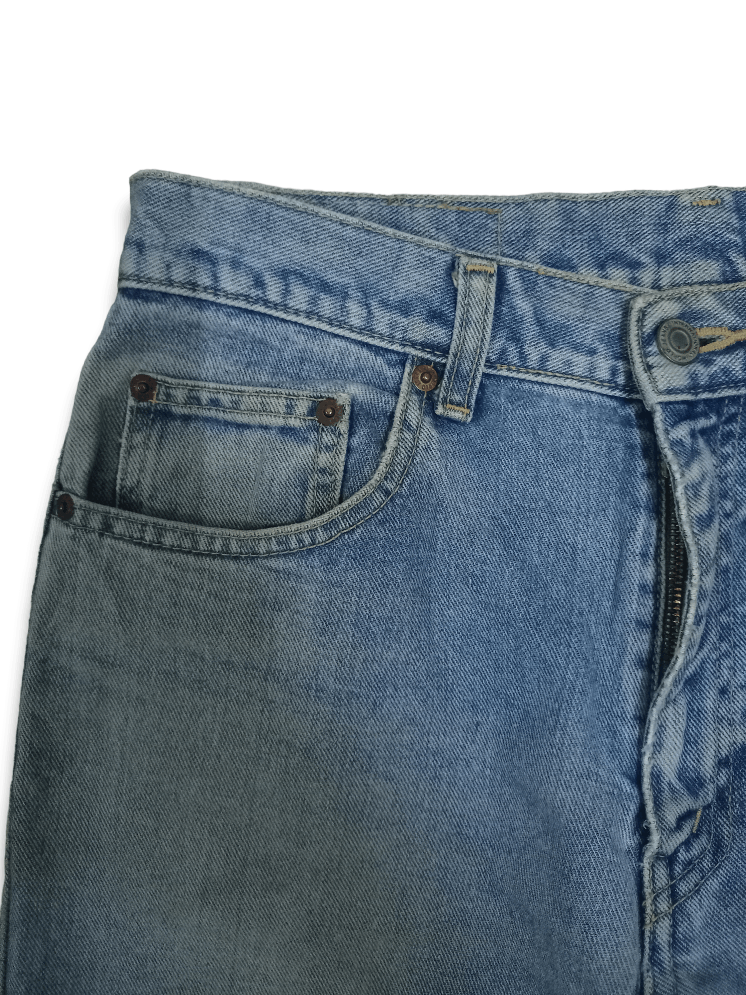 Japanese Brand Vintage Japanese Brand Blue Wash Distressed Loose Jeans Size US 30 / EU 46 - 4 Thumbnail