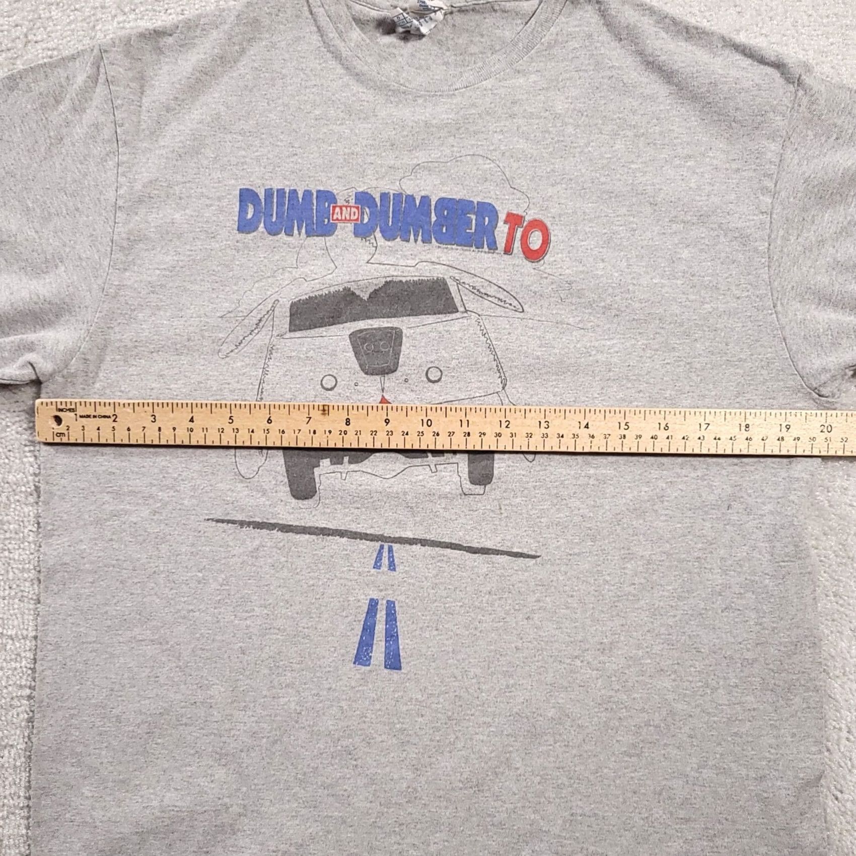 Delta Dumb and Dumber To 2 2014 Movie Promo Shirt Mens L Grey Delta Cotton Blend Crew Neck Short Sleeve T-Shirt Size US L / EU 52-54 / 3 - 3 Thumbnail
