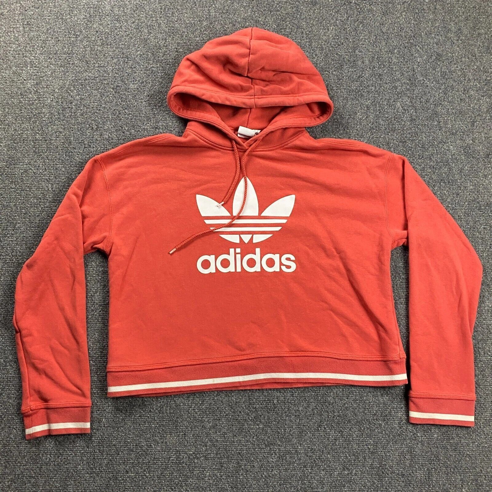 Adidas Adidas Hoodie Women's Medium Pullover Crop Drawstring Cotton Size M / US 6-8 / IT 42-44 - 1 Thumbnail