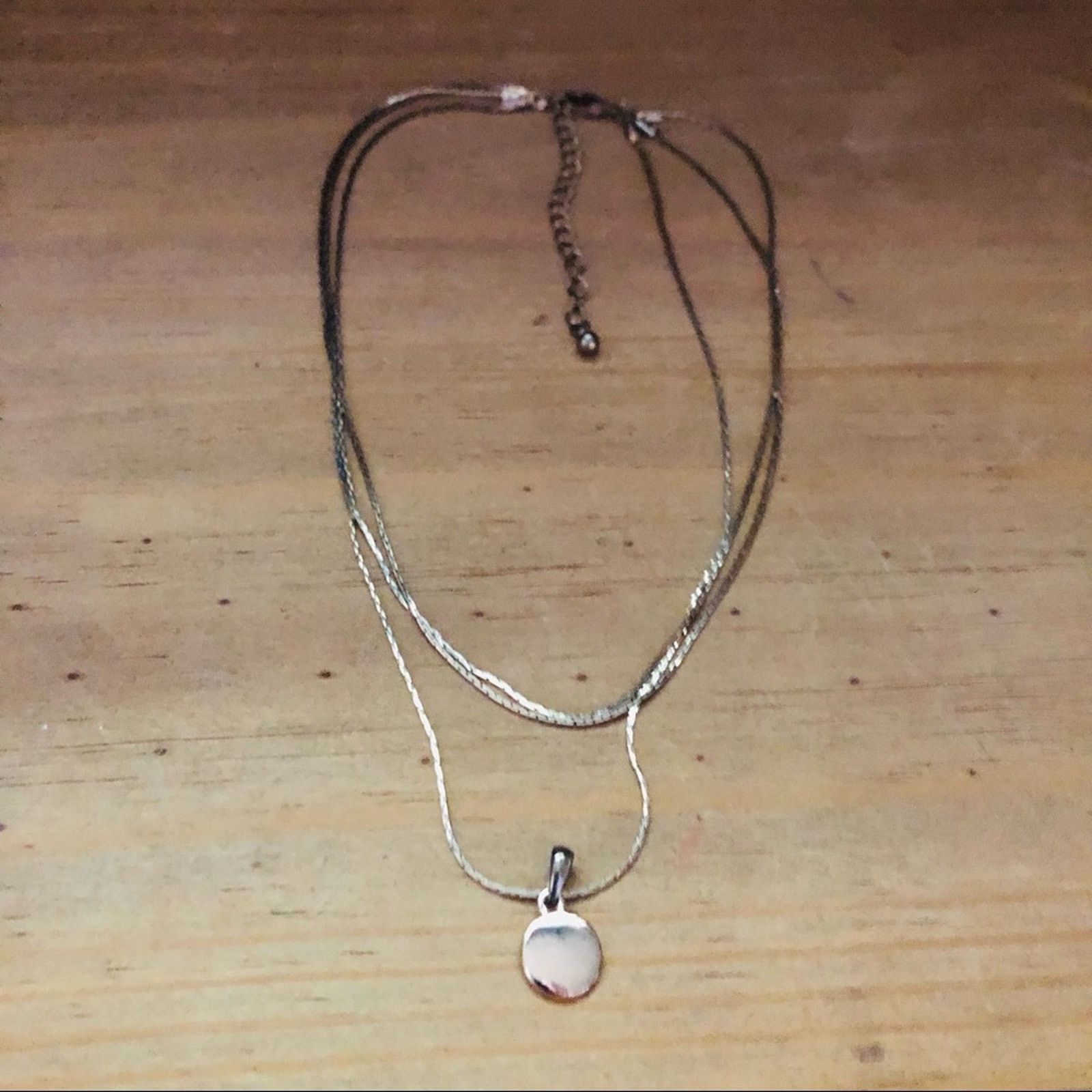 Vintage Vintage 90s gold plated triple strand chain pendant necklace Size ONE SIZE - 6 Thumbnail