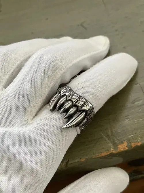 Vintage Stainless Fang Punk Ring Size ONE SIZE - 4 Thumbnail