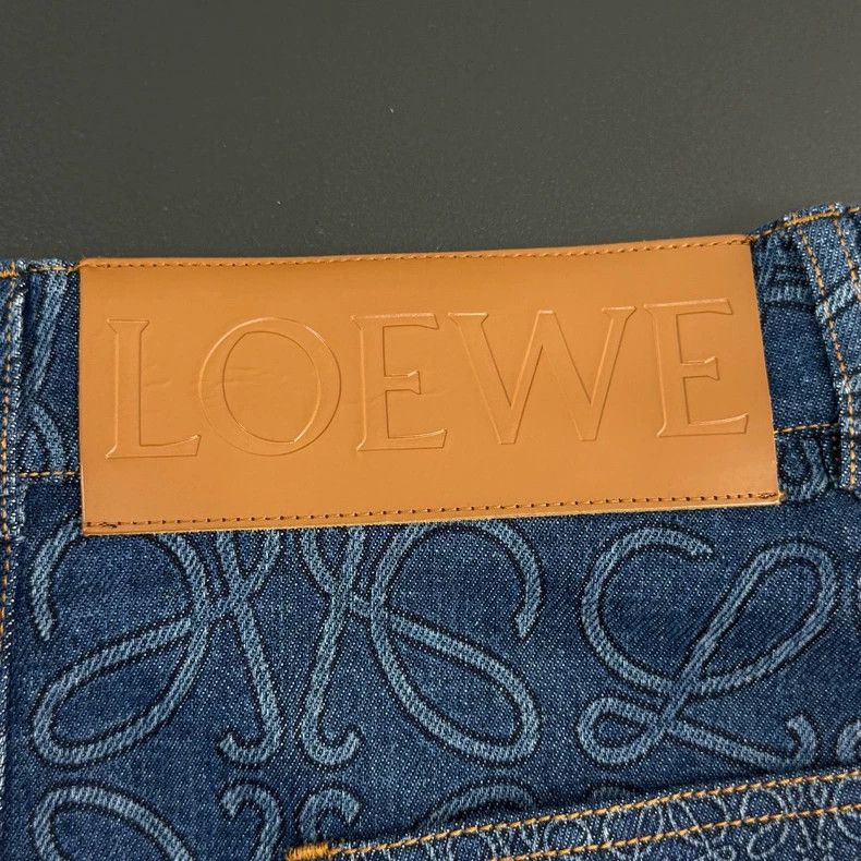 Loewe Loewe Washed blue full logo double leather label denim ski Size 25" / US 0 / IT 36 - 7 Thumbnail
