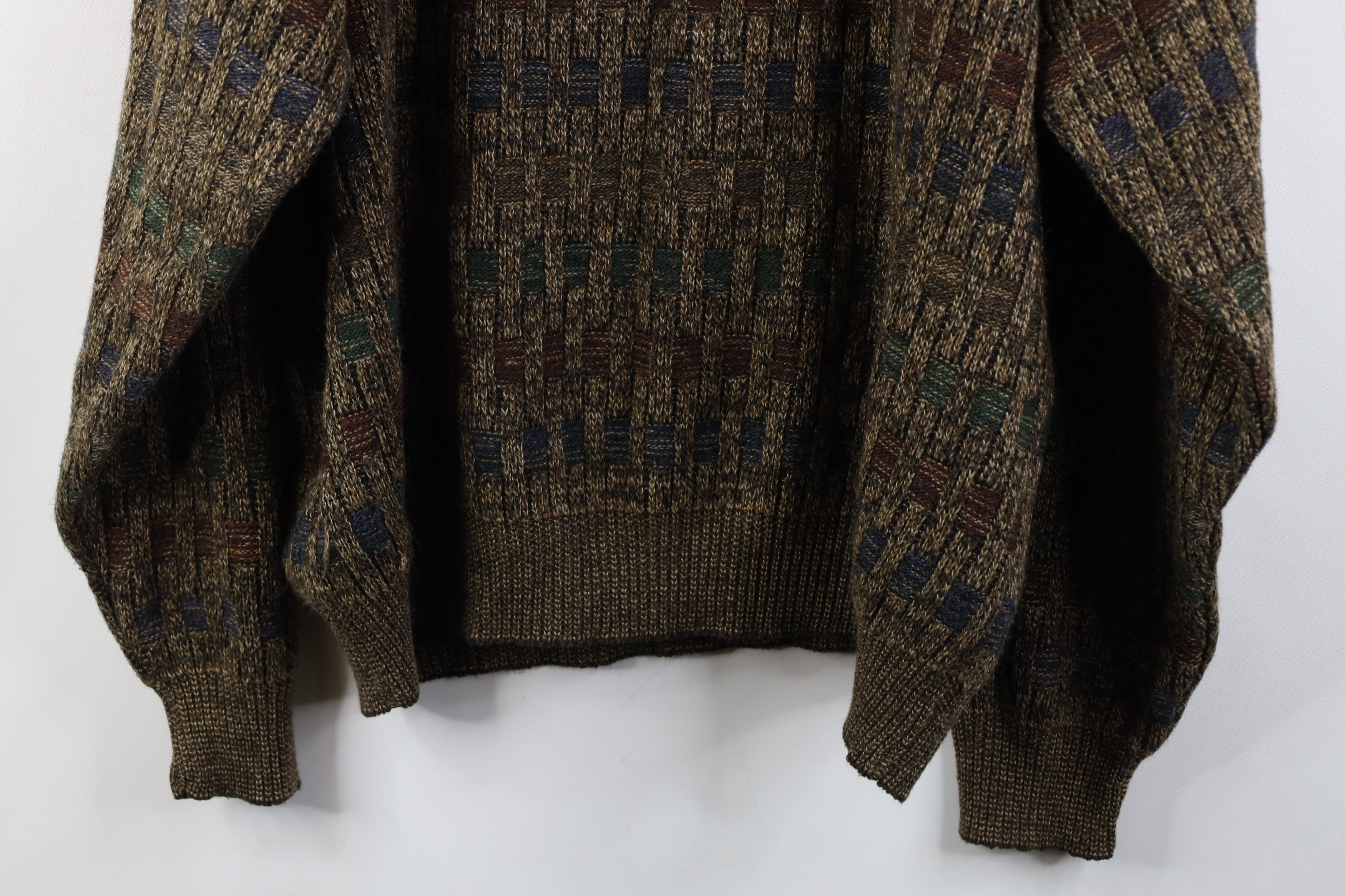Vintage Vintage 90s Coogi Style Striped Knit Sweater Earth Tone Size US XL / EU 56 / 4 - 10 Thumbnail