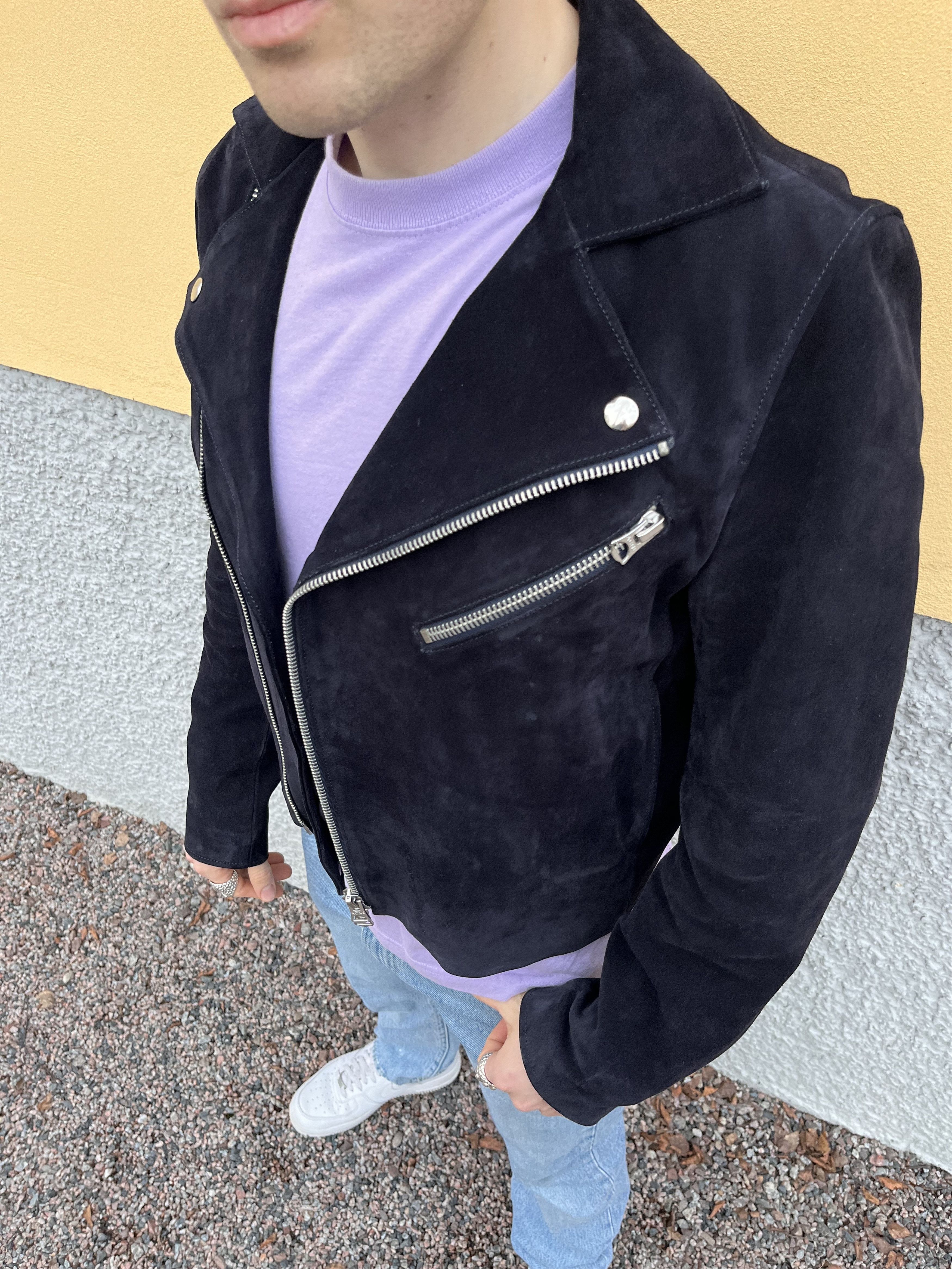 Acne Studios Acne Studios Gibson Midnight blue Suede leather jacket Size US M / EU 48-50 / 2 - 9 Thumbnail