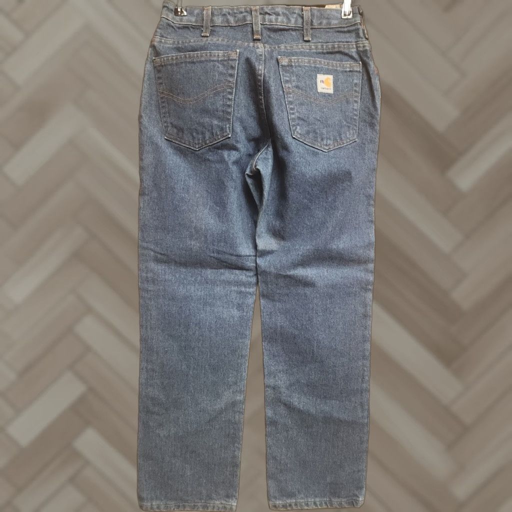 Carhartt Carhartt FR Jeans Relaxed 5-Pocket Denim Size 8 Blue Women's 8x30 Flame-Resistant Carhartt FR Work Jeans Size 30" / US 8 / IT 44 - 1 Thumbnail
