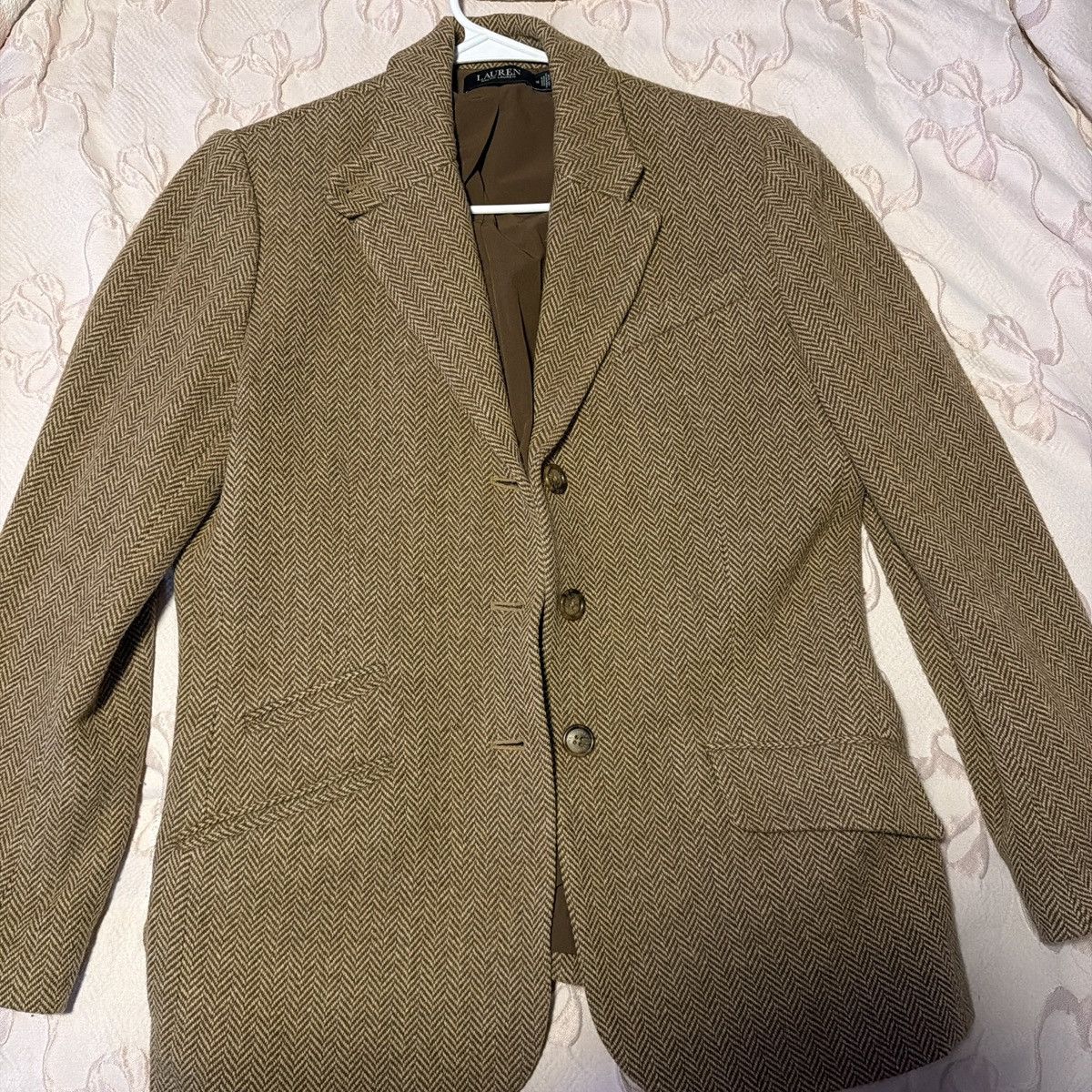 Ralph Lauren Lauren Ralph Lauren Brown Herringbone Women Blazer Size L / US 10 / IT 46 - 1 Thumbnail