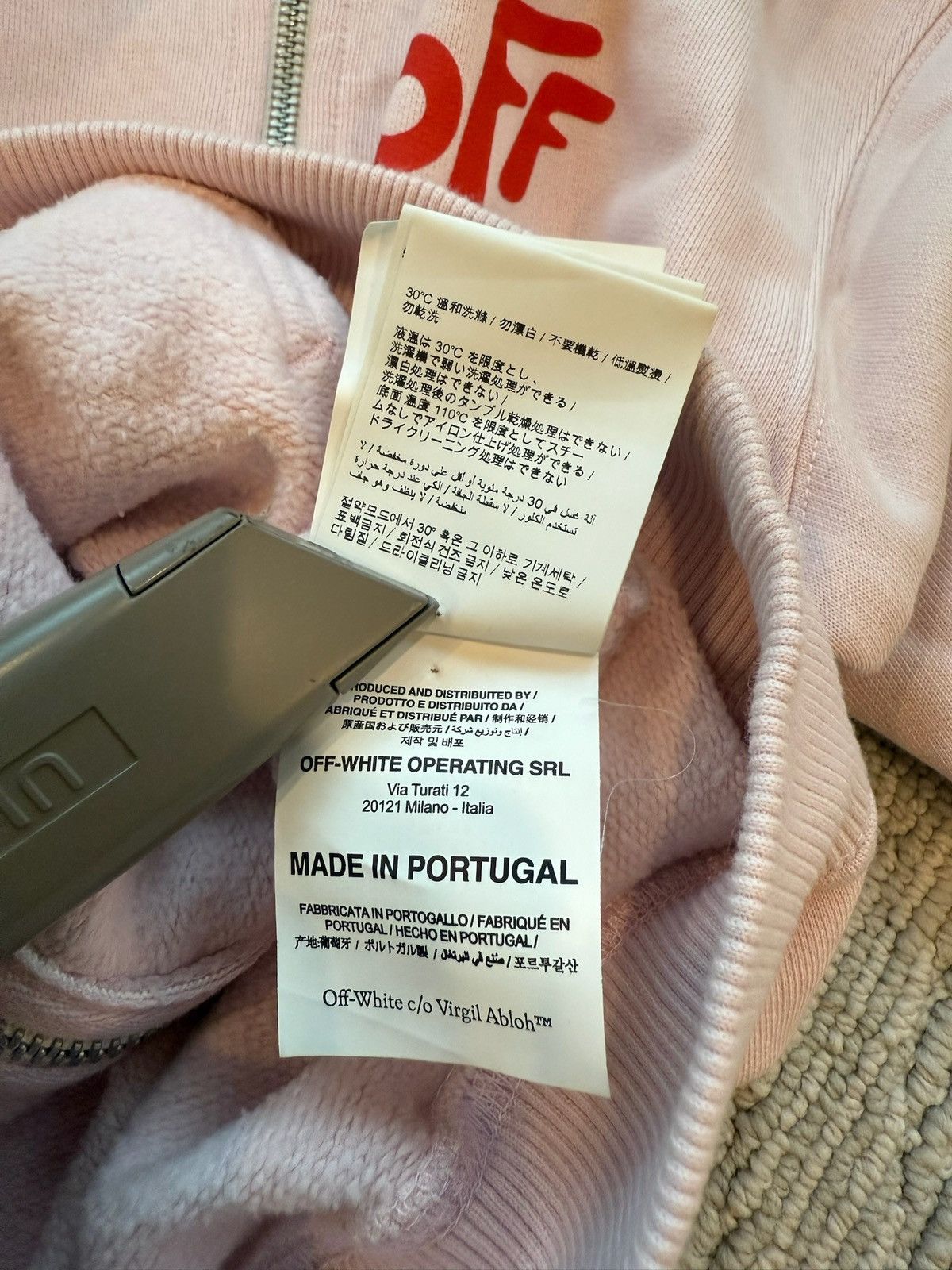 Off-White × Virgil Abloh Off-White Kids Diag Zip-up Hoodie Pink size 4 Kids Size S / US 4 / IT 40 - 9 Thumbnail