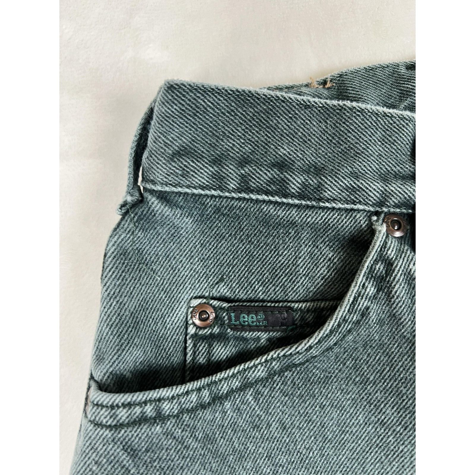 Lee Vintage Lee Jeans Womens 8 Petite Green High Rise Tapered Le Size 24" / US 00 / IT 34 - 3 Thumbnail