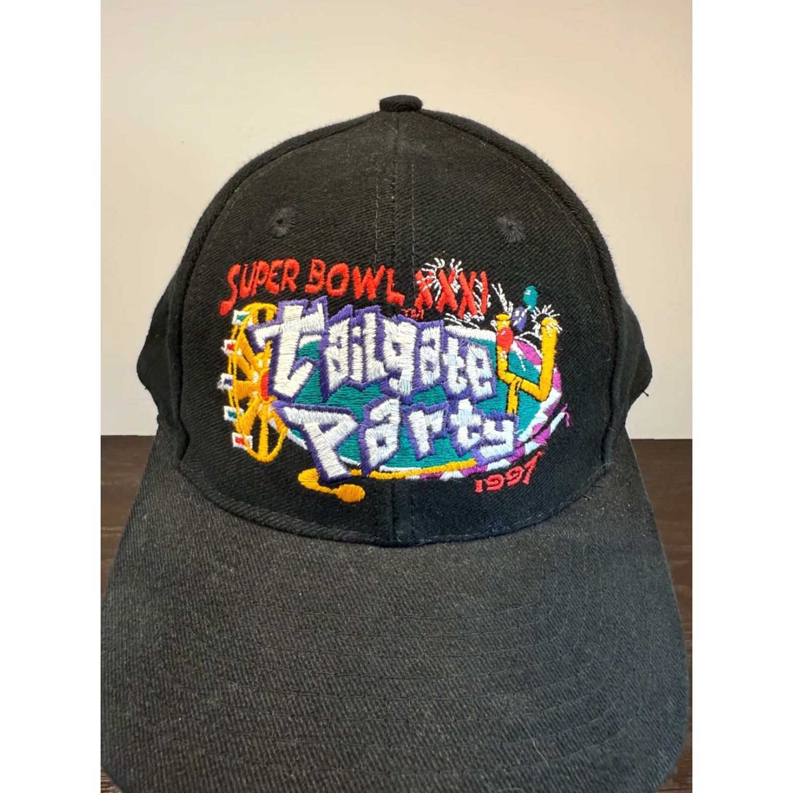 Logo Athletic VINTAGE Logo Athletic Men's Snapback Hat Cap One Size Black Super Bowl XXXI 1997 Tailgate Sports Retro Size ONE SIZE - 2 Thumbnail