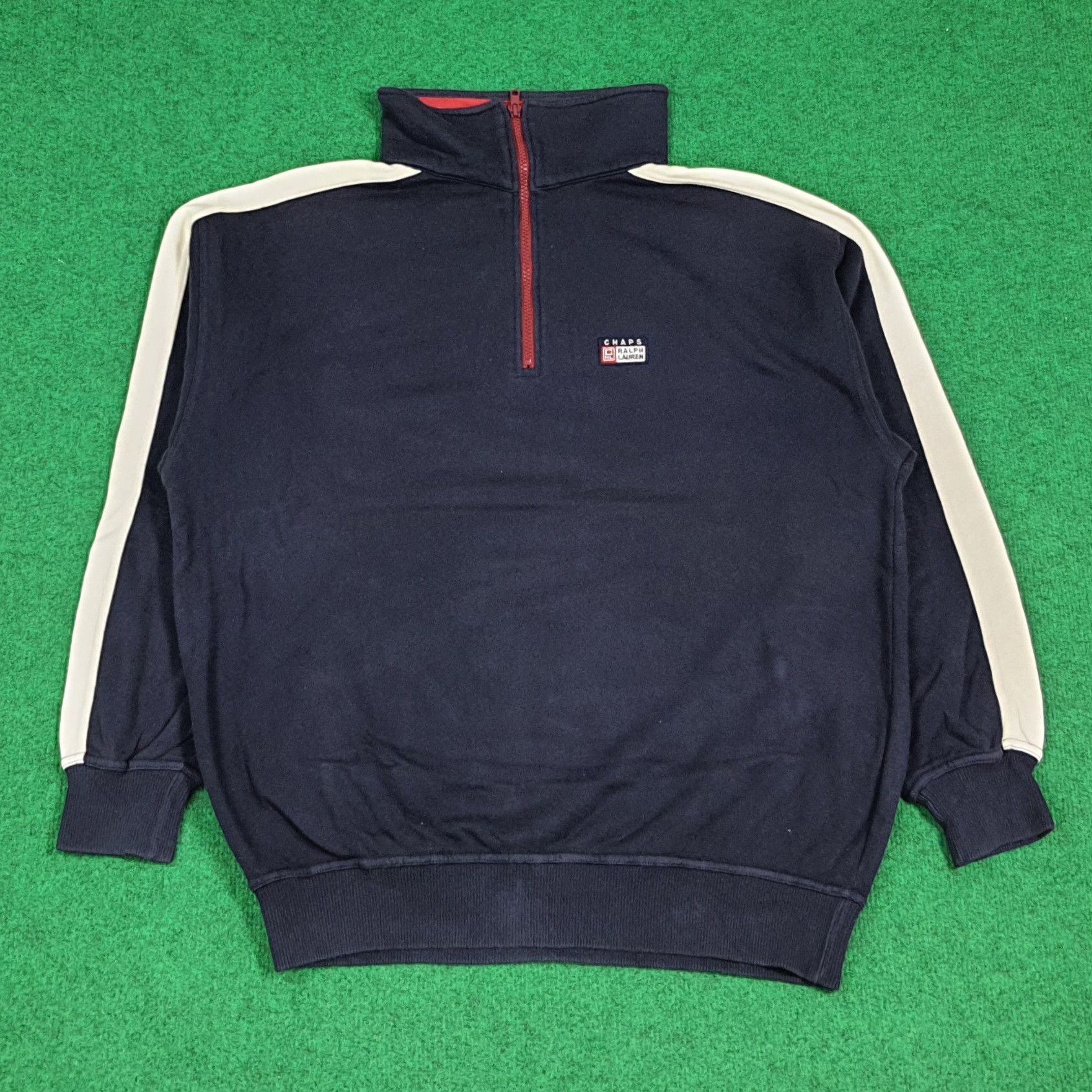 Chaps Ralph Lauren Vintage 90s Chaps Ralph Lauren Half Zipper Sweatshirt C282N5 Size US L / EU 52-54 / 3 - 1 Thumbnail