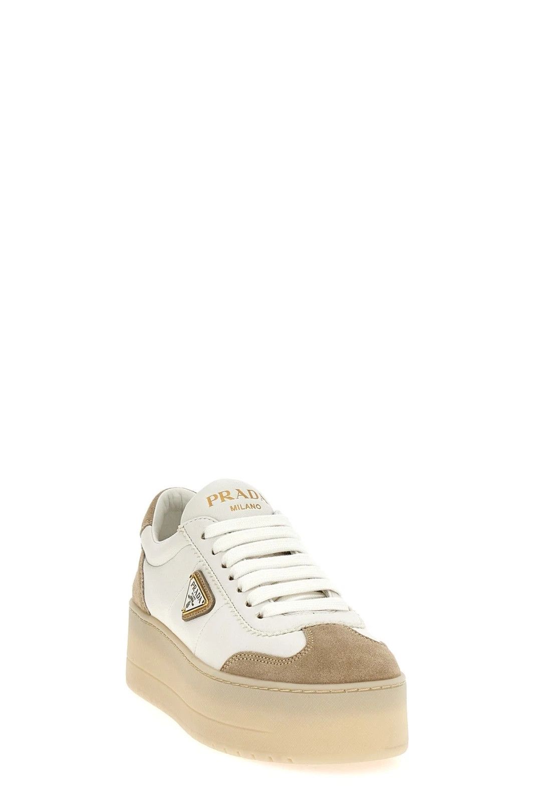 Prada PRADA Downtown Beige Leather Sneakers New Authentic Size US 9 / IT 39 - 2 Thumbnail