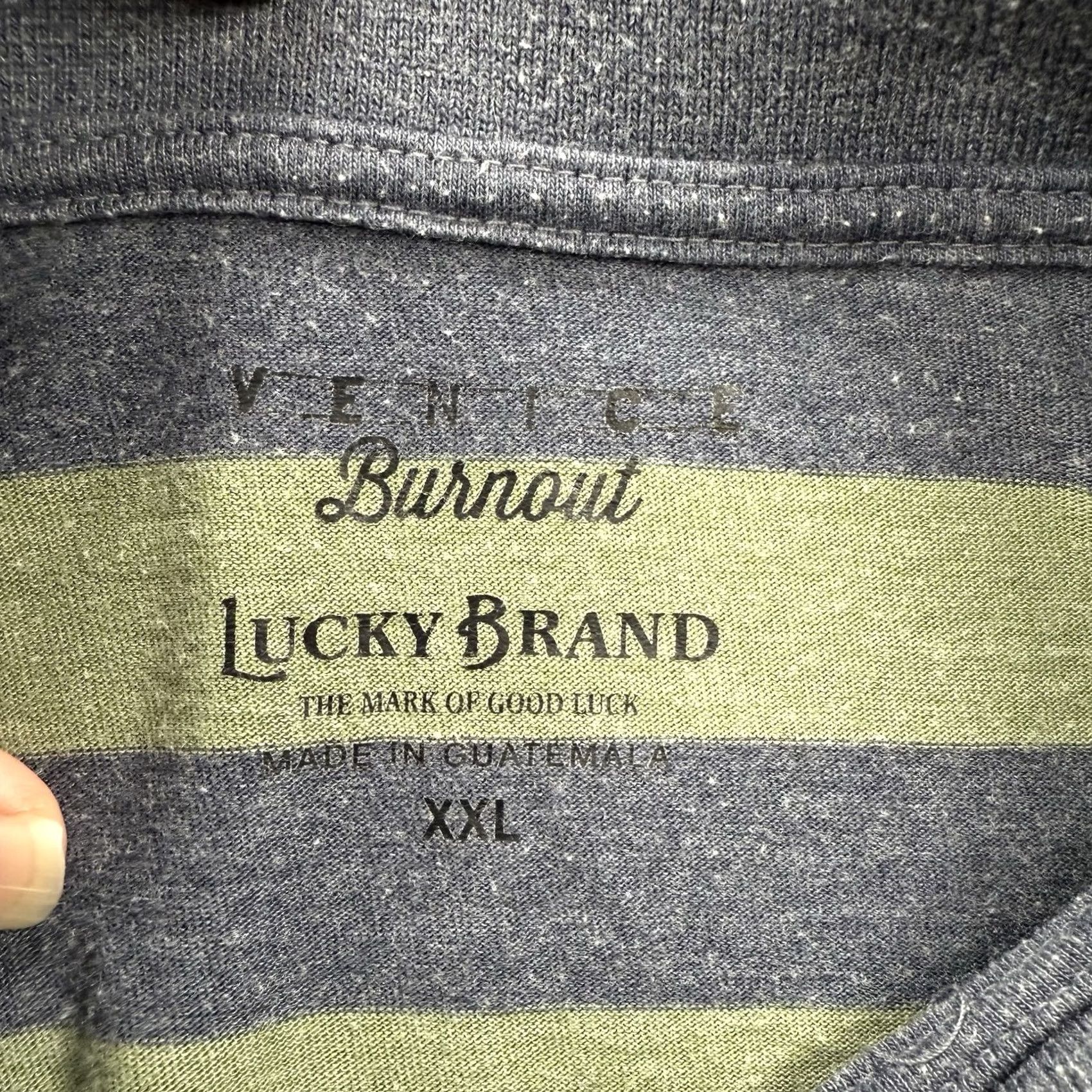 Lucky Brand Lucky Brand Polo Shirt Men 2XL Striped Golf Casual Breathable Cotton Polyester Shirt Length 30 in Multicolor Green White Black Navy Mens Size US XXL / EU 58 / 5 - 4 Thumbnail