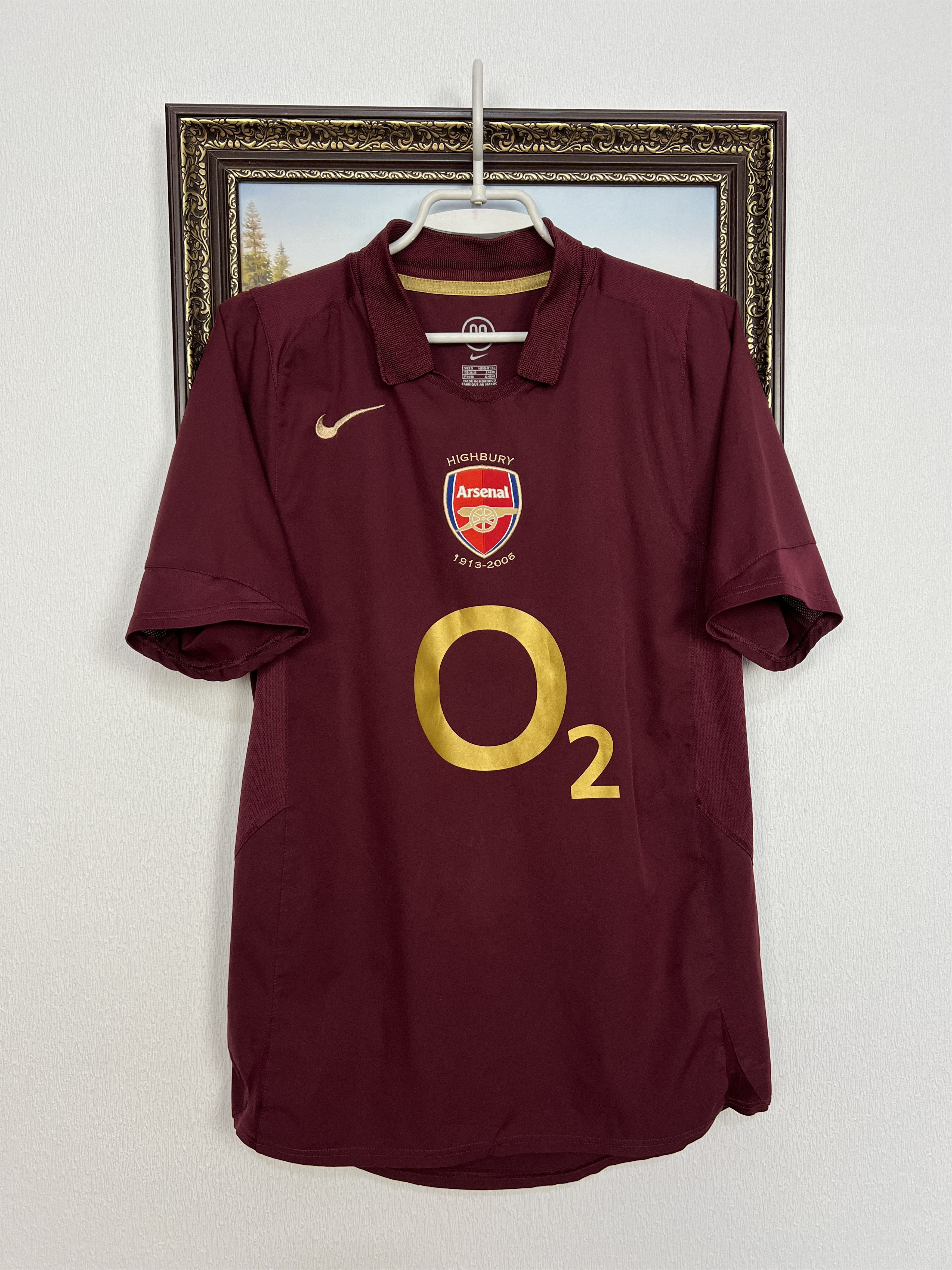 Nike Arsenal football shirt 2005 Soccer Jersey Burgundy Gunners Size US S / EU 44-46 / 1 - 1 Thumbnail
