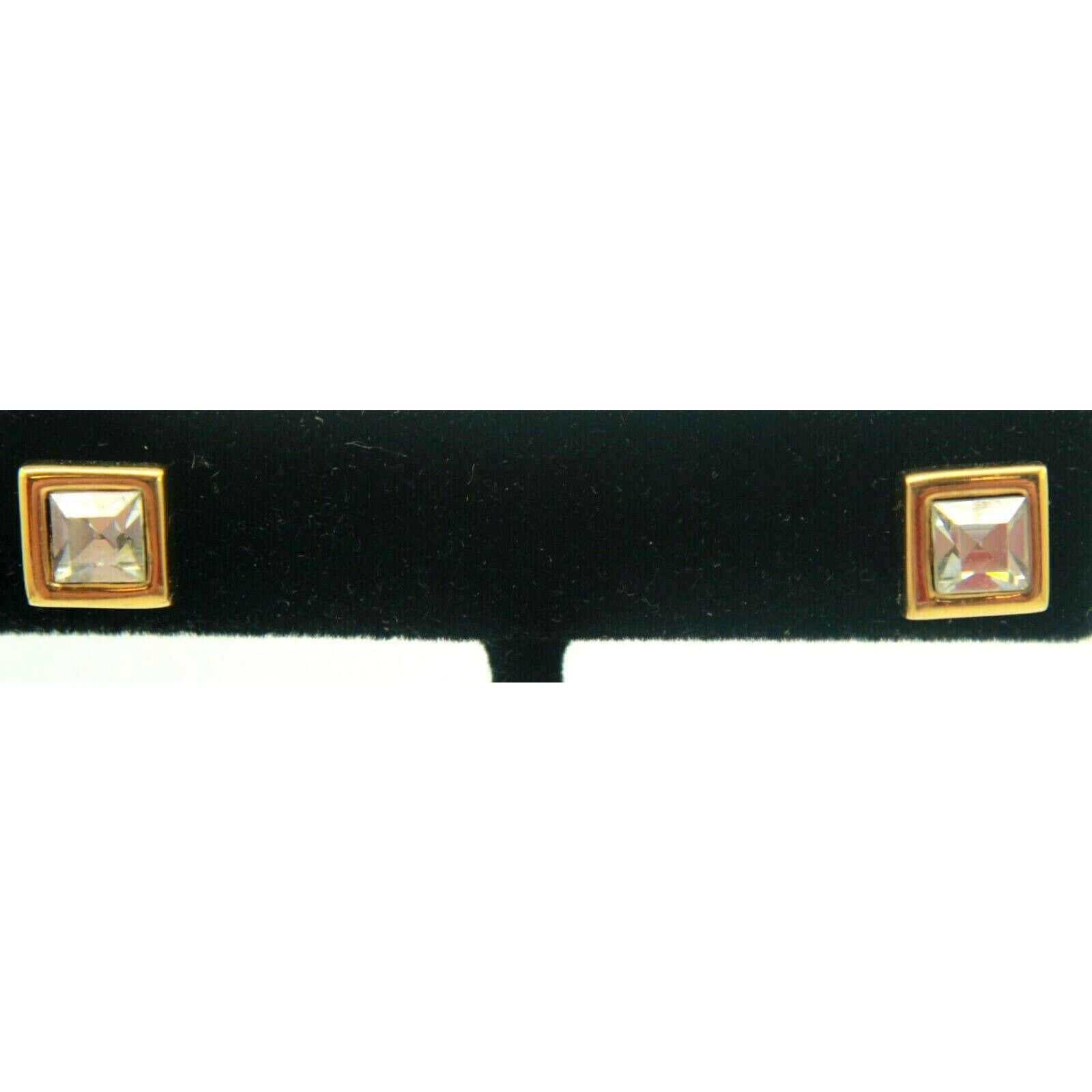 Monet Vintage Little Monet Rhinestone Earrings • Stud •1/4" Square Size ONE SIZE - 3 Thumbnail