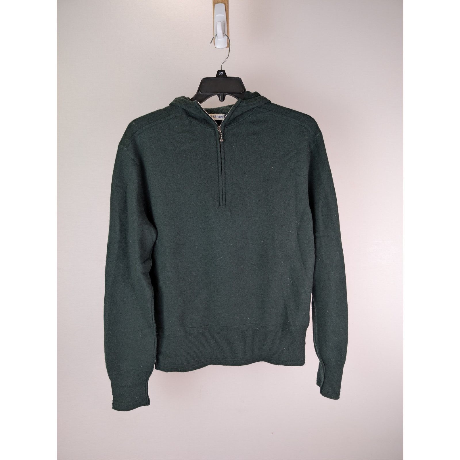 Burberry o1rshd1 CC20 Wool half-zip sweater Hoodie in a green Size US M / EU 48-50 / 2 - 8 Thumbnail