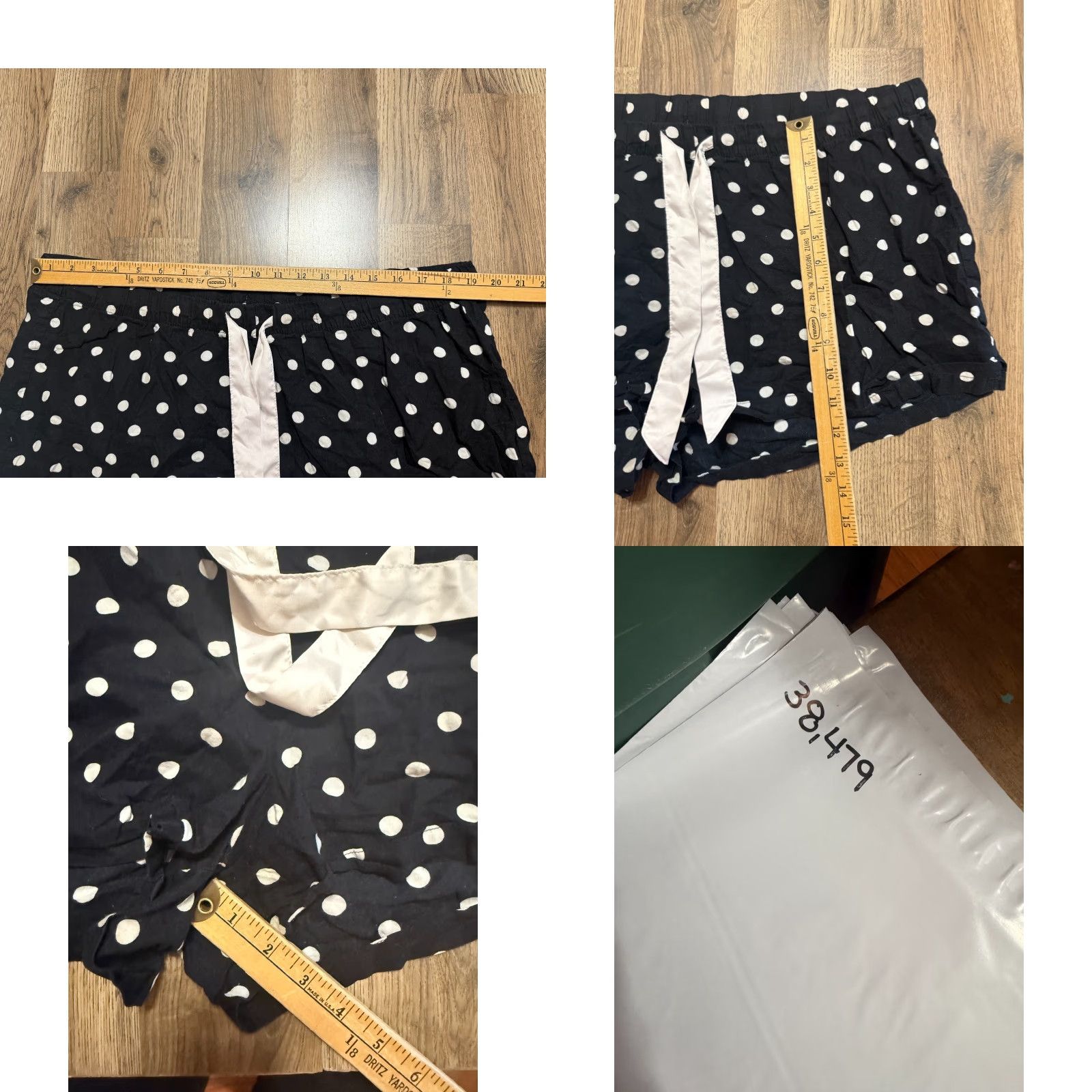 Old Navy Old Navy Sleep Shorts Women XL Black White Polka Dots Tie Waist Sleepwear Lightweight Flannel Fall Spring Summer Size ONE SIZE - 8 Thumbnail