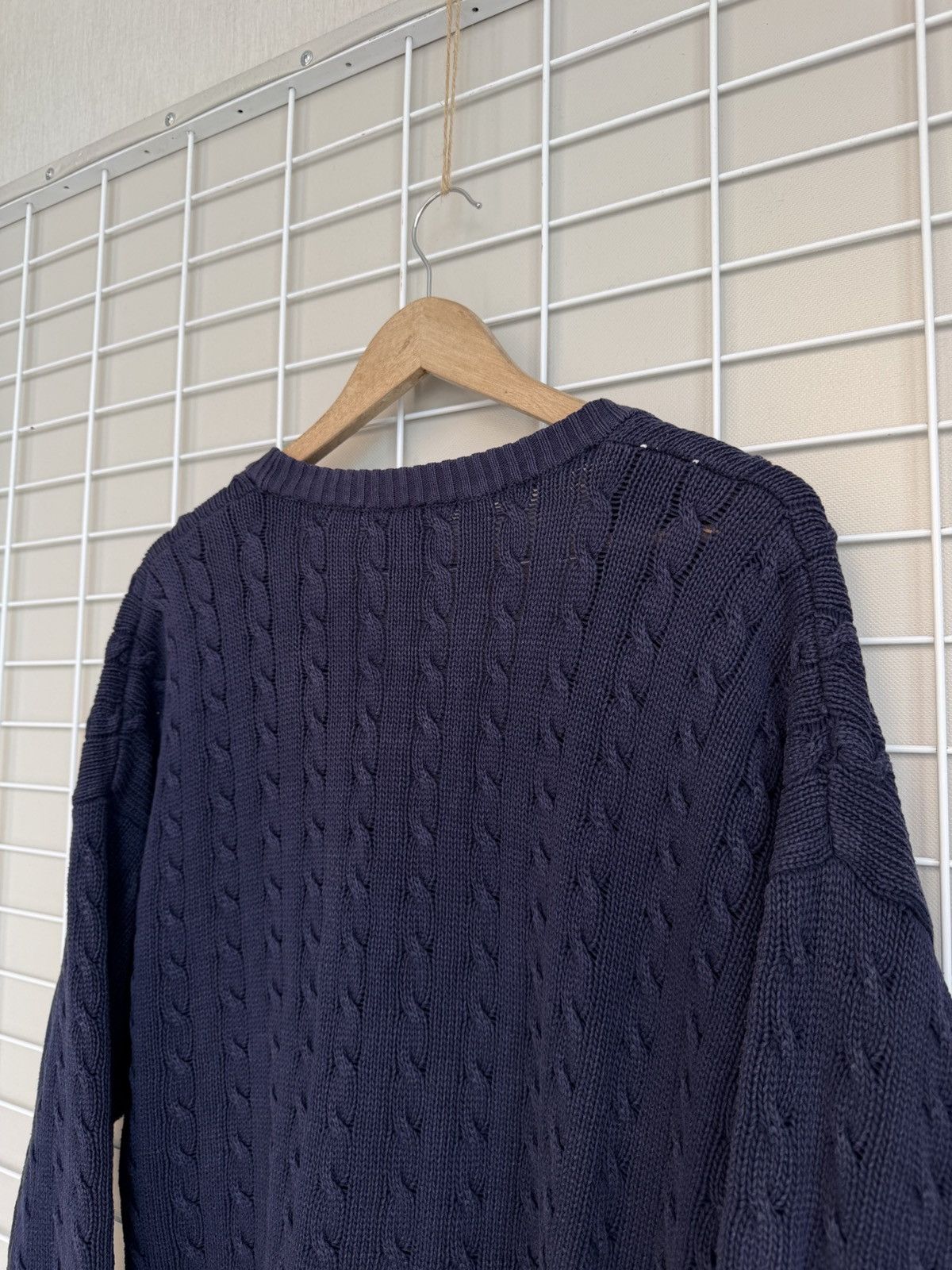 Benetton Benetton Cable Knit V-Neck Cardigan Mens Size L/XL Vintage Size US XL / EU 56 / 4 - 8 Thumbnail