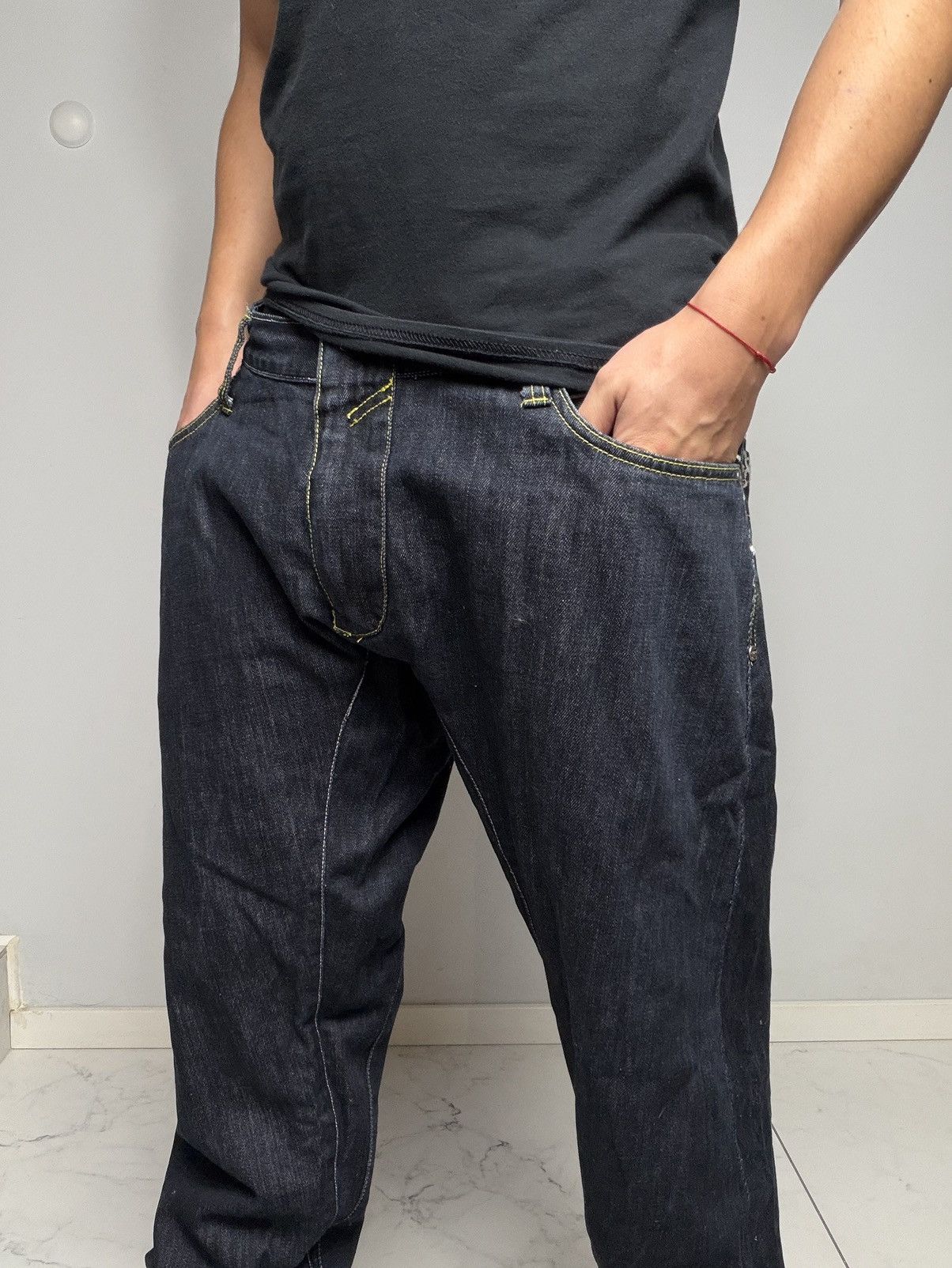Vintage Wax Action Jeans La Famiglia Hammer PrintLogo Y2k Streetwear Size US 36 / EU 52 - 8 Thumbnail