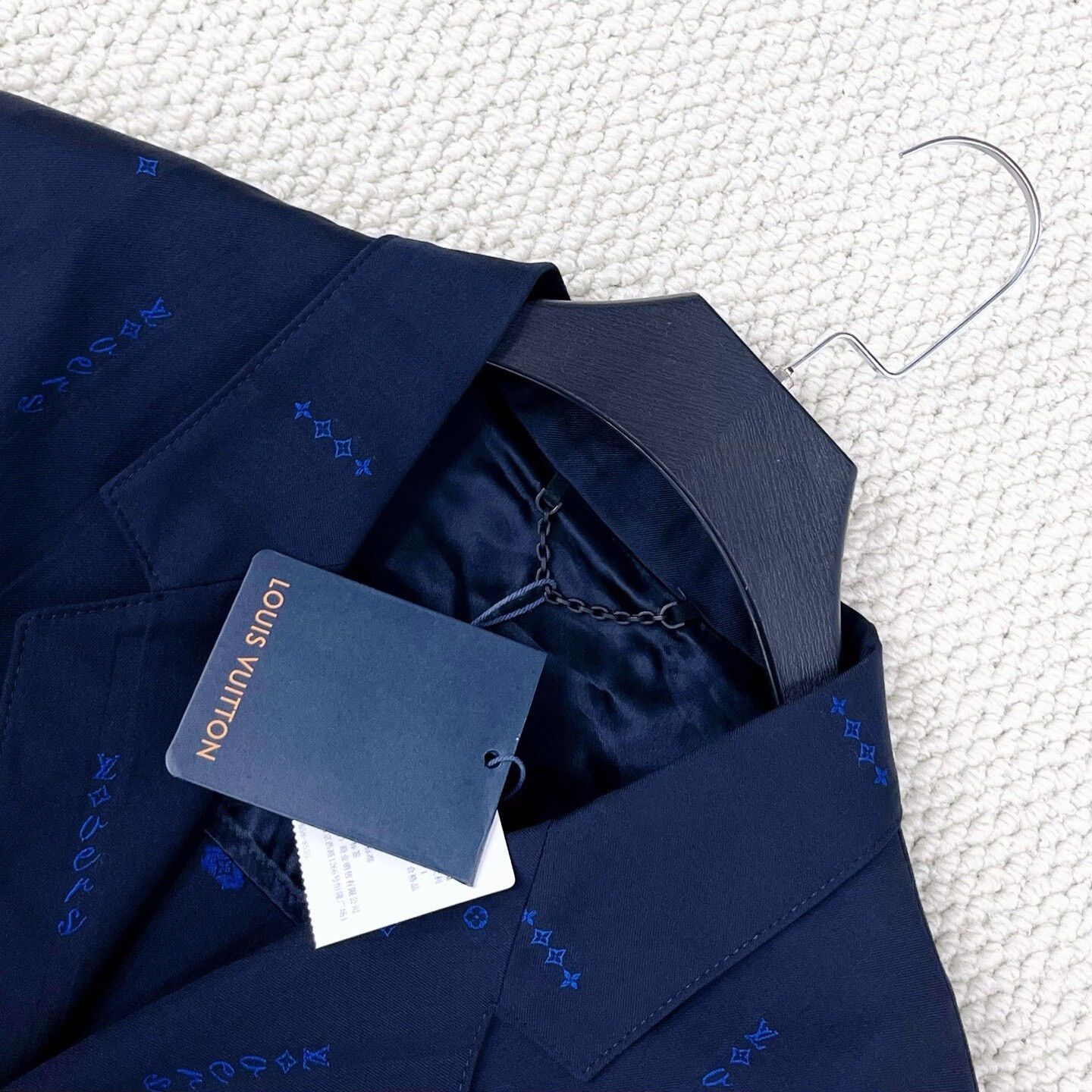 Louis Vuitton Louis Vuitton Black Blue Embroidered Suit Jacket Size US XXS / EU 40 - 3 Thumbnail