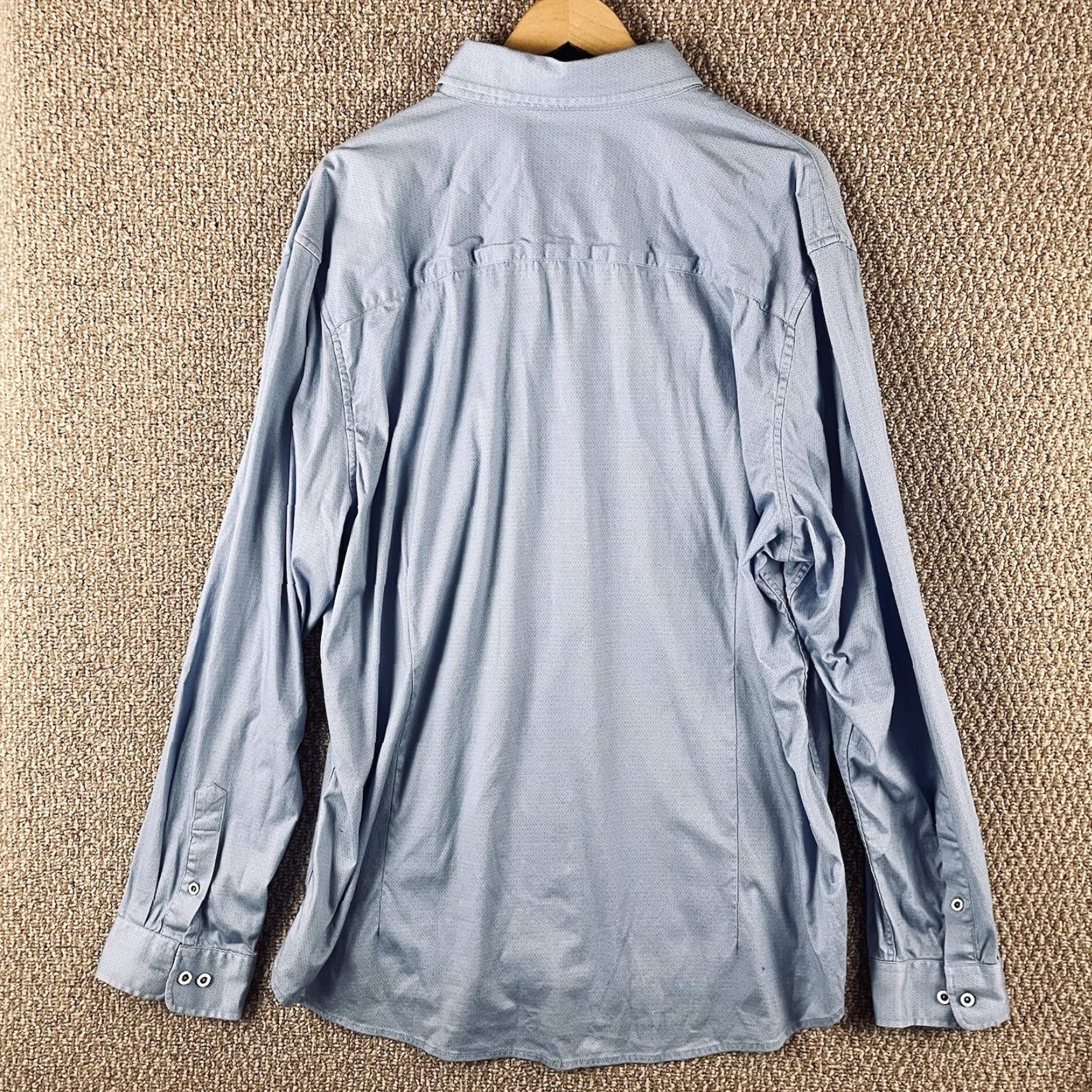Buttero Butter Cloth Shirt Mens 3XL Blue Button Up Long Sleeve Cotton Button-Down Collared Regular Big & Tall Mens Shirt Size US XXL / EU 58 / 5 - 3 Thumbnail