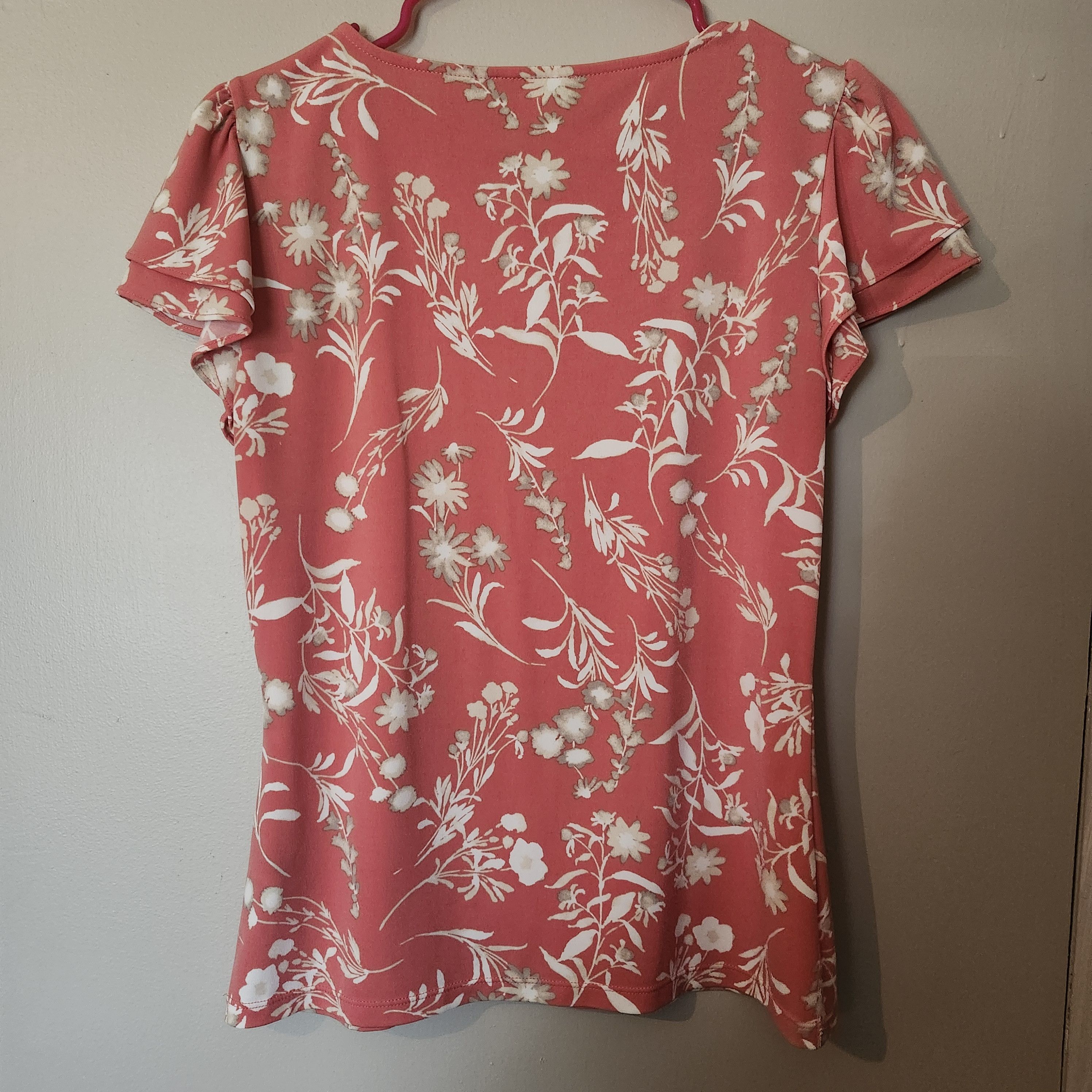 Calvin Klein Calvin Klein Women's Coral Floral Knit Blouse Top Size S Size S / US 4 / IT 40 - 6 Thumbnail