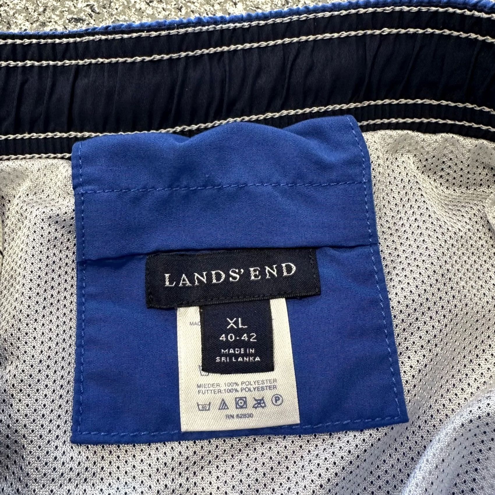 Lands' End Lands' End Blue Swimming Trunks Mens XL Drawstring Lined 20” Shorts Swimwear Size US 36 / EU 52 - 5 Thumbnail