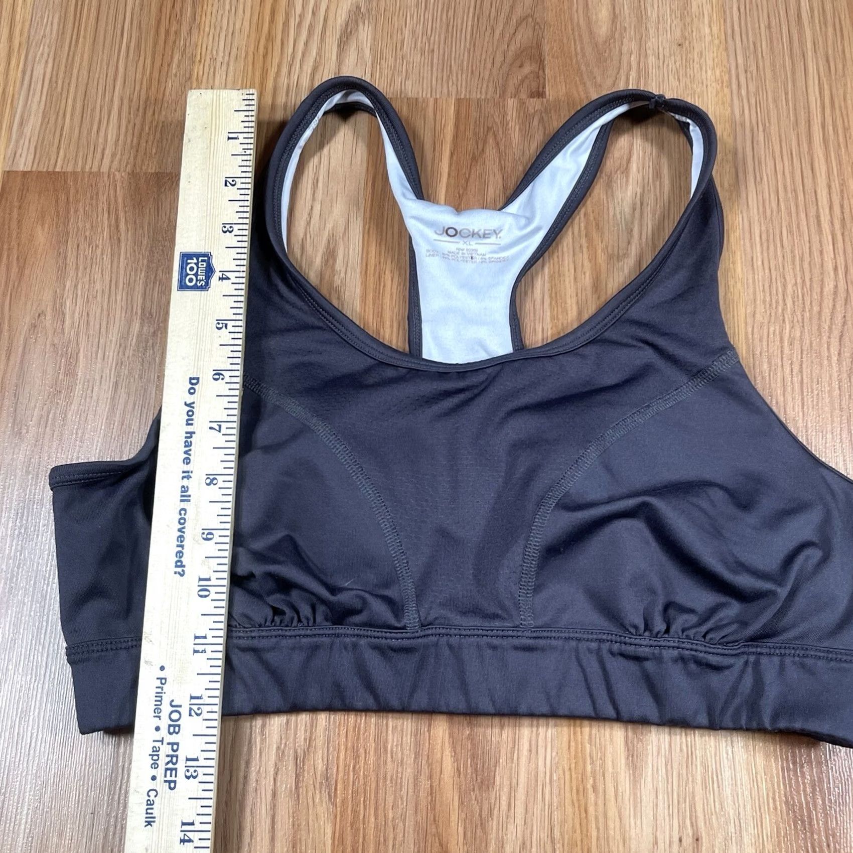Jockey Jockey Sports Bra Women's XL Gray Racerback Stretchy Athletic Shirt? Size ONE SIZE - 3 Thumbnail