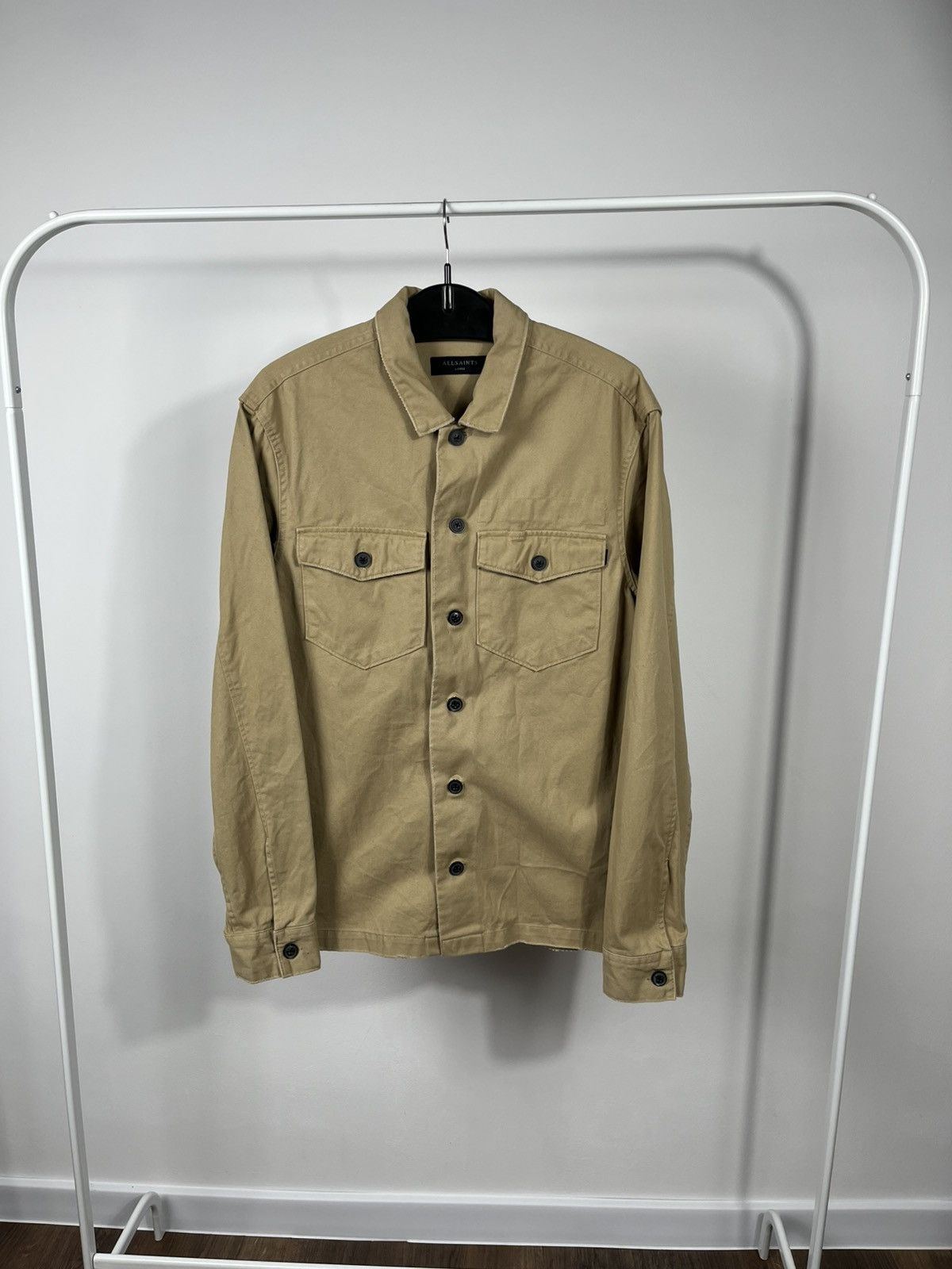 Allsaints AllSaints Khaki Cotton Button Up Overshirt Jacket L Size US L / EU 52-54 / 3 - 1 Thumbnail