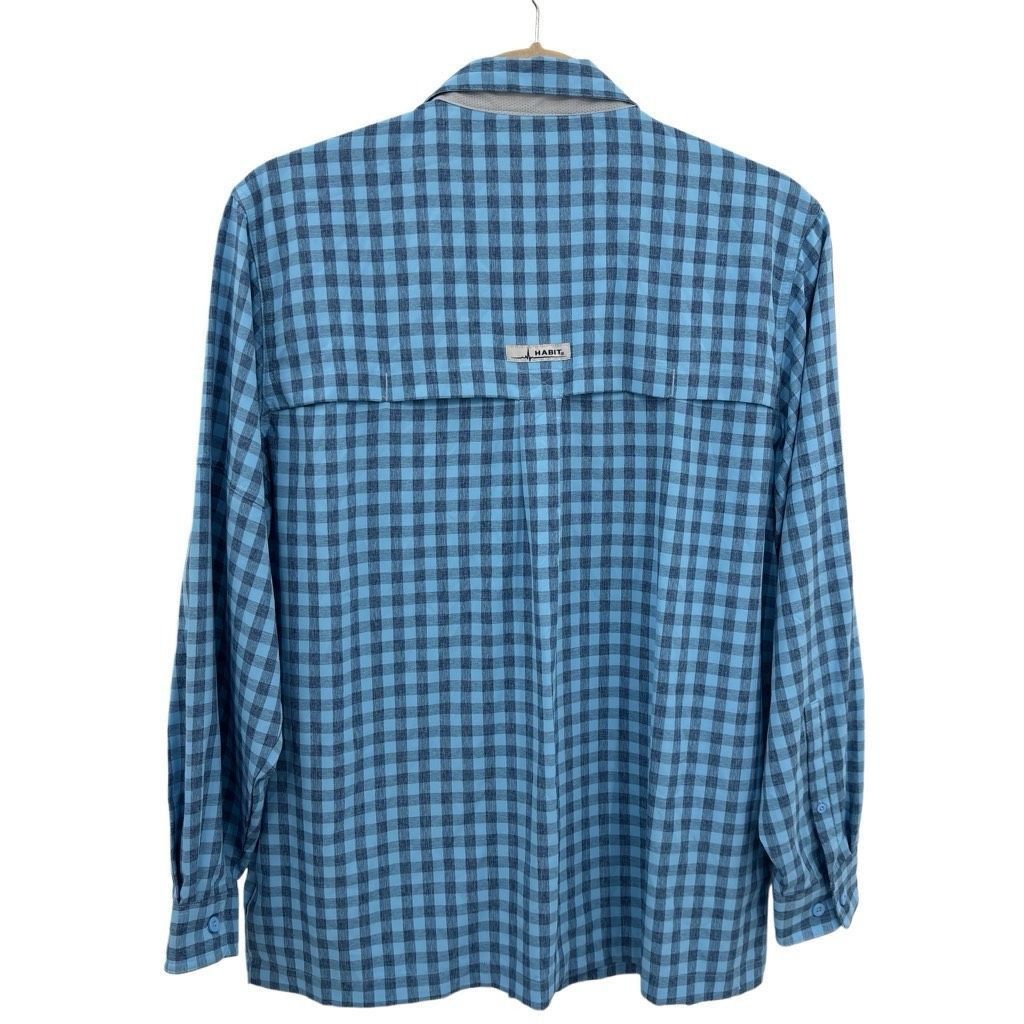 Other Habit Gingham Long Sleeve Vented Fishing Button up Shirt Blue Large Outdoorsy Size US L / EU 52-54 / 3 - 2 Thumbnail