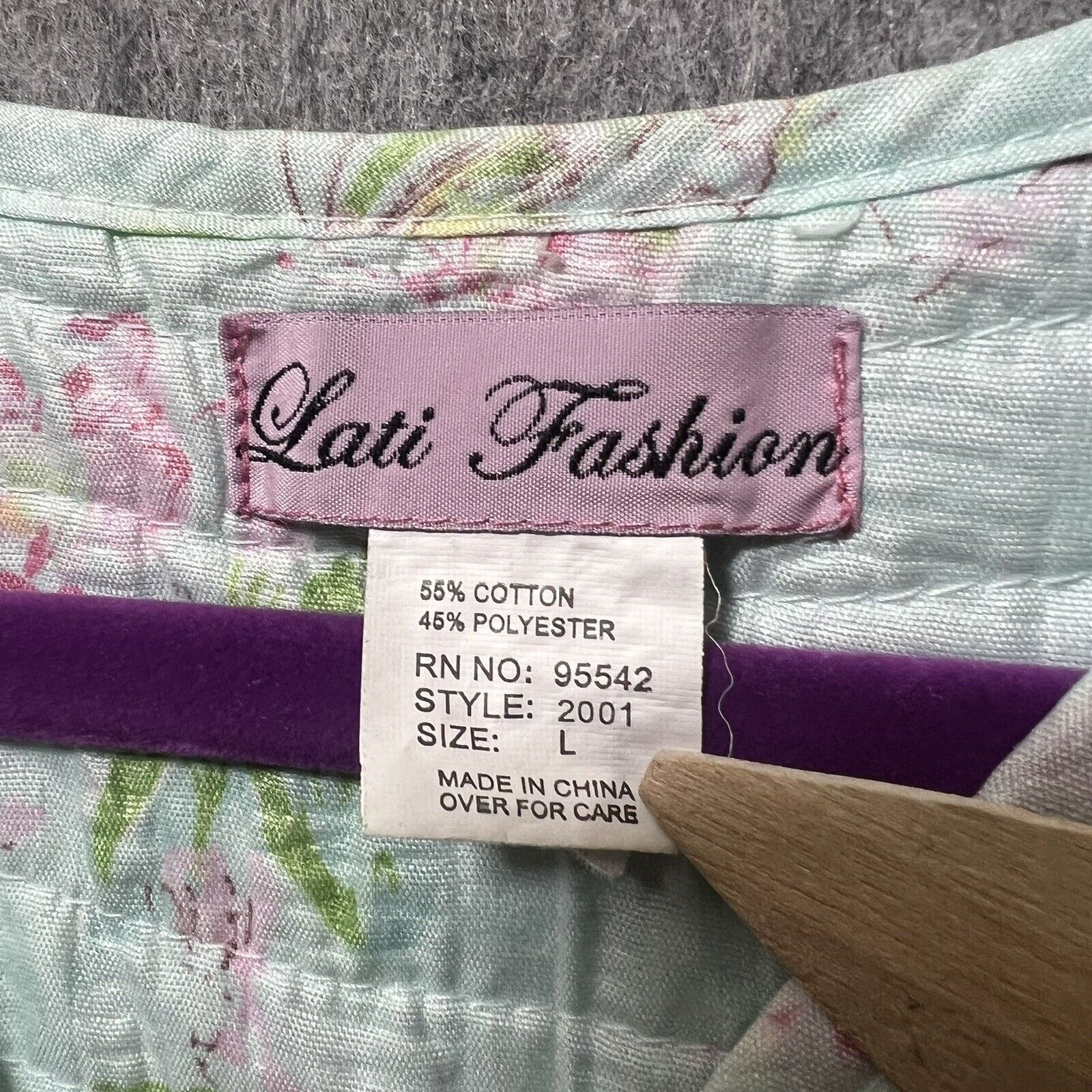 Other Lati Fashion Sleepwear Nightgown L House Coat Robe Button Up Size ONE SIZE - 3 Thumbnail