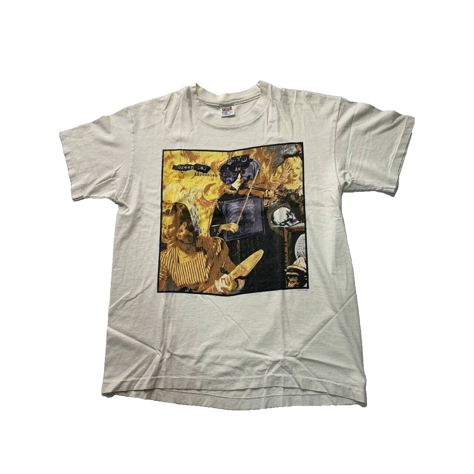 image of Green Day 1995 Anvil Insomniac Anvil XL Beige Bs-S0205P-B002, Men's