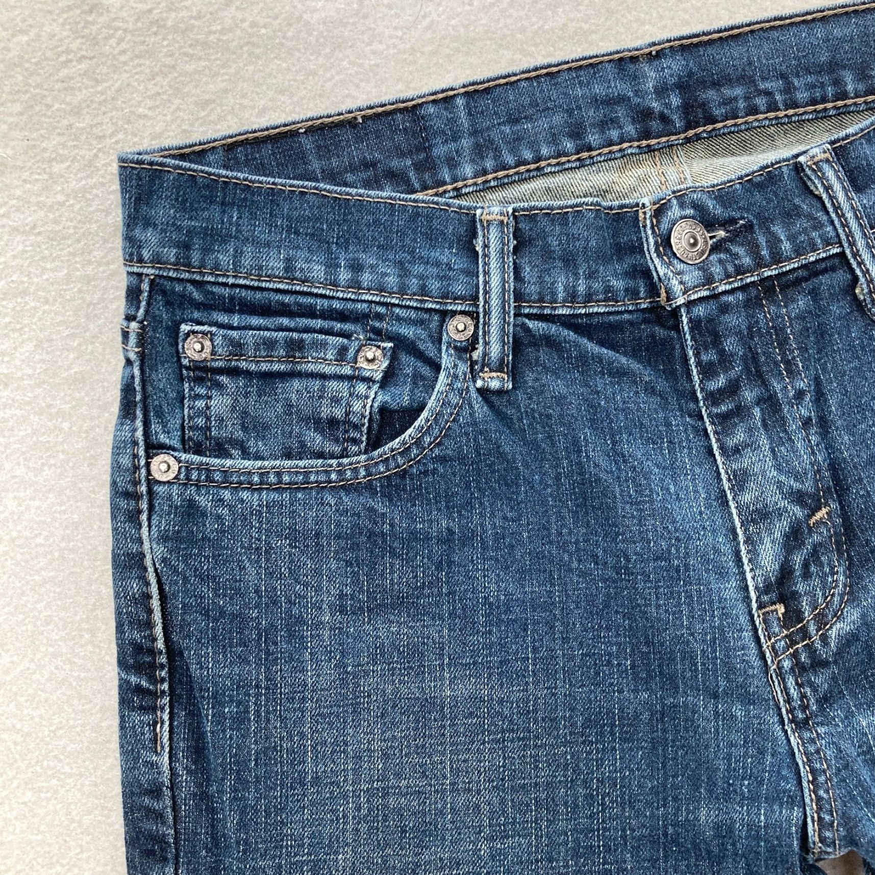 Levi's Levi's 511 Jeans Mens 30x32 Slim Fit Straight Leg Dark Blue Stretch Denim Grunge Jeans Size US 30 / EU 46 - 3 Thumbnail