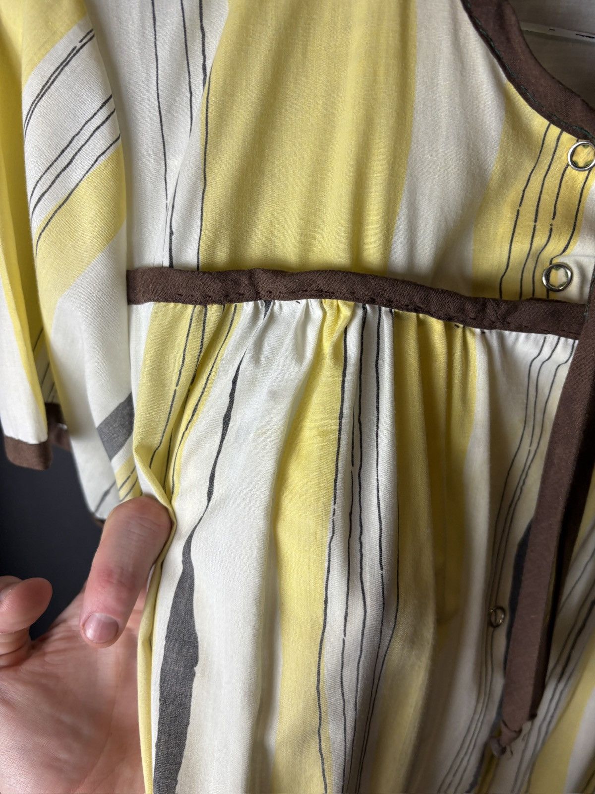 Vintage 1970s Vintage Plaid Dress MCM Mod Full Length Long Tie Women Size M / US 6-8 / IT 42-44 - 7 Thumbnail